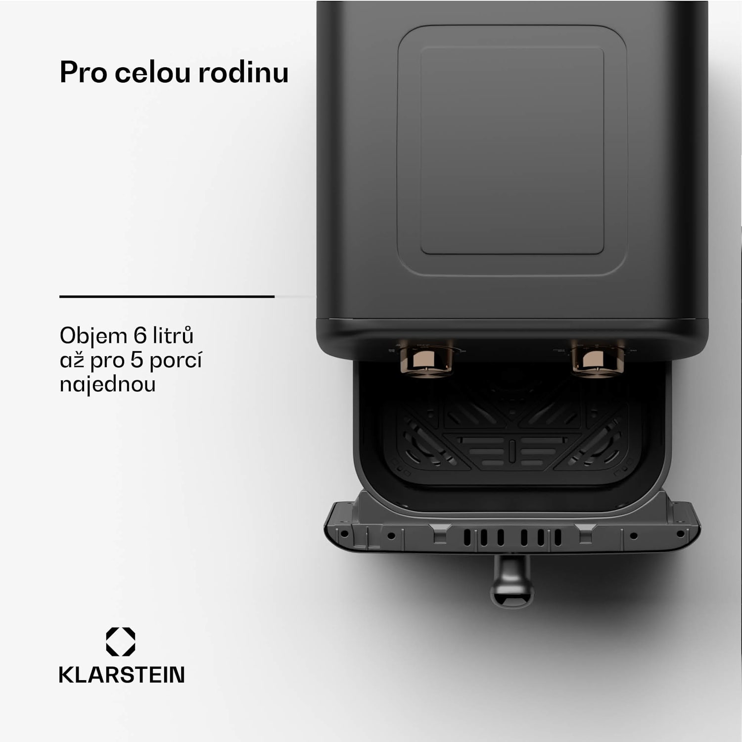 AeroCrisp 6, horkovzdušná fritéza, 1700 W, 6 litrů, otočné knoflíky 