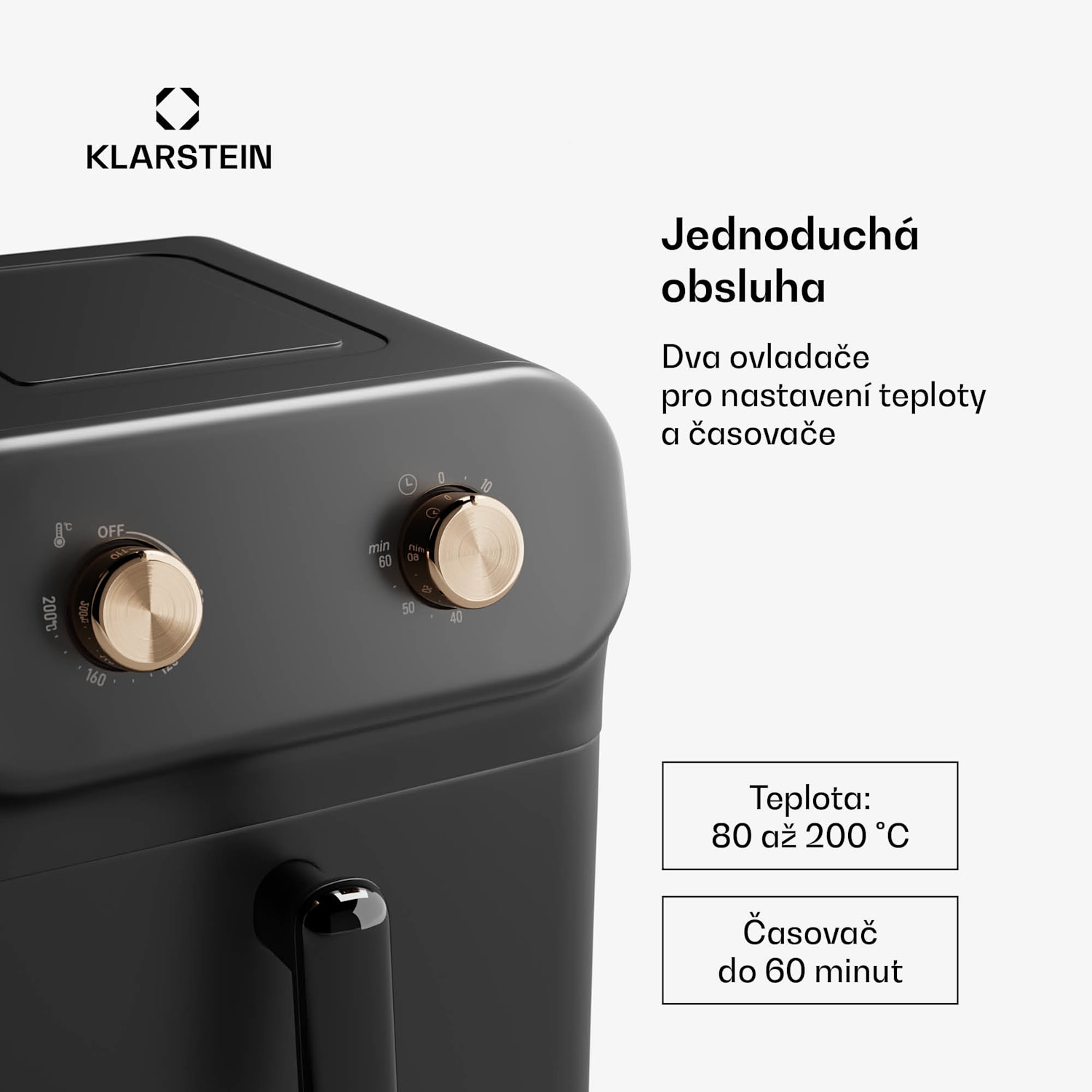 AeroCrisp 6, horkovzdušná fritéza, 1700 W, 6 litrů, otočné knoflíky 