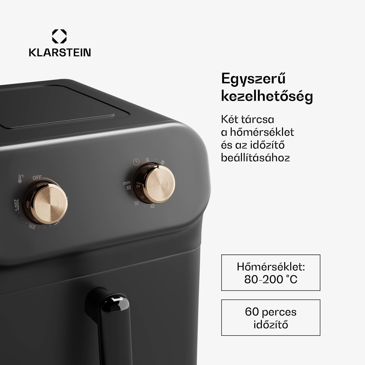 AeroCrisp 6, forrólevegős fritőz, 1700 W, 6 liter, forgatható gombok 