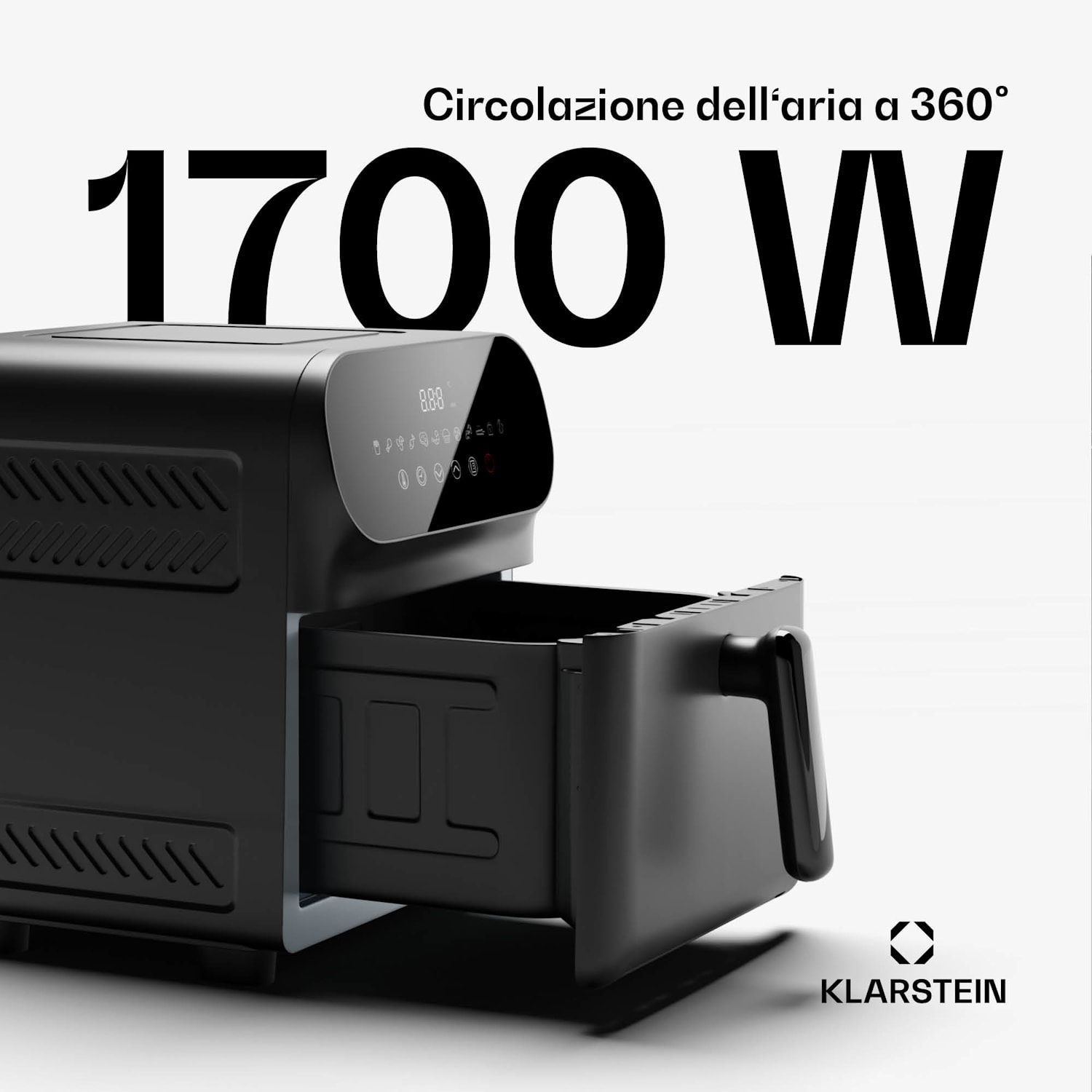 AeroCrisp 6 Digital - Friggitrice ad aria calda, 1700 W, 6 L, 12 programmi, touch Digitale | 6 L | Nero