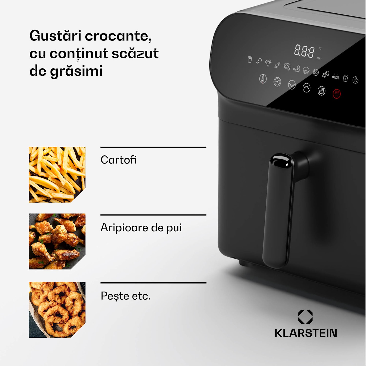 AeroCrisp 6 Digital, friteuză cu aer cald, 1700 W, 6 litri, 12 programe, control tactil 