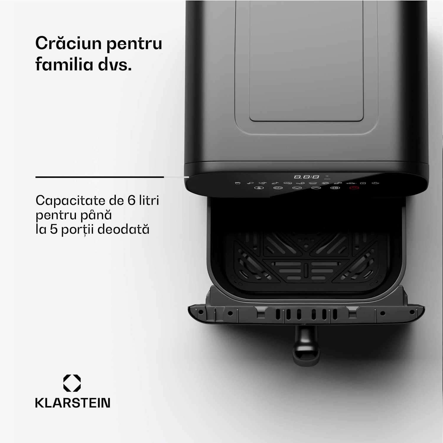 AeroCrisp 6 Digital, friteuză cu aer cald, 1700 W, 6 litri, 12 programe, control tactil 