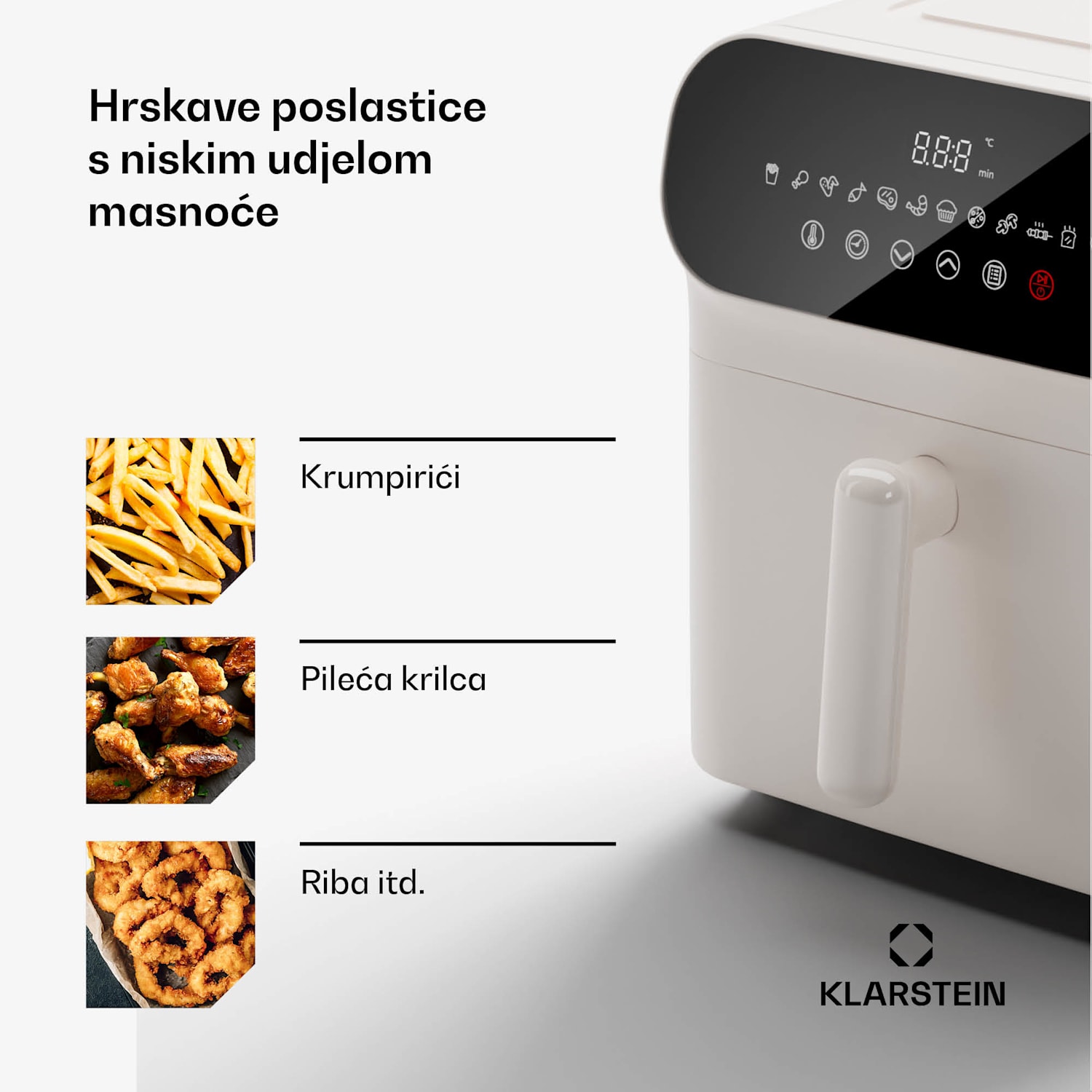 AeroCrisp 9 Digital, friteza na topli zrak, 1900 W, 9 litara, 12 programa, upravljanje na dodir digitalni | 9 L | Pijesak