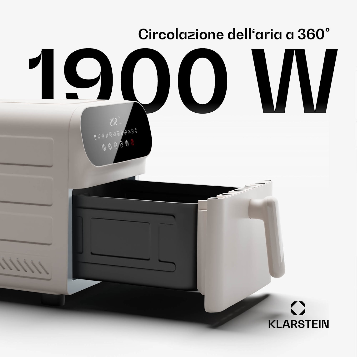 AeroCrisp 9 Digital - Friggitrice ad aria calda, 1900 W, 9 L, 12 programmi, touch 