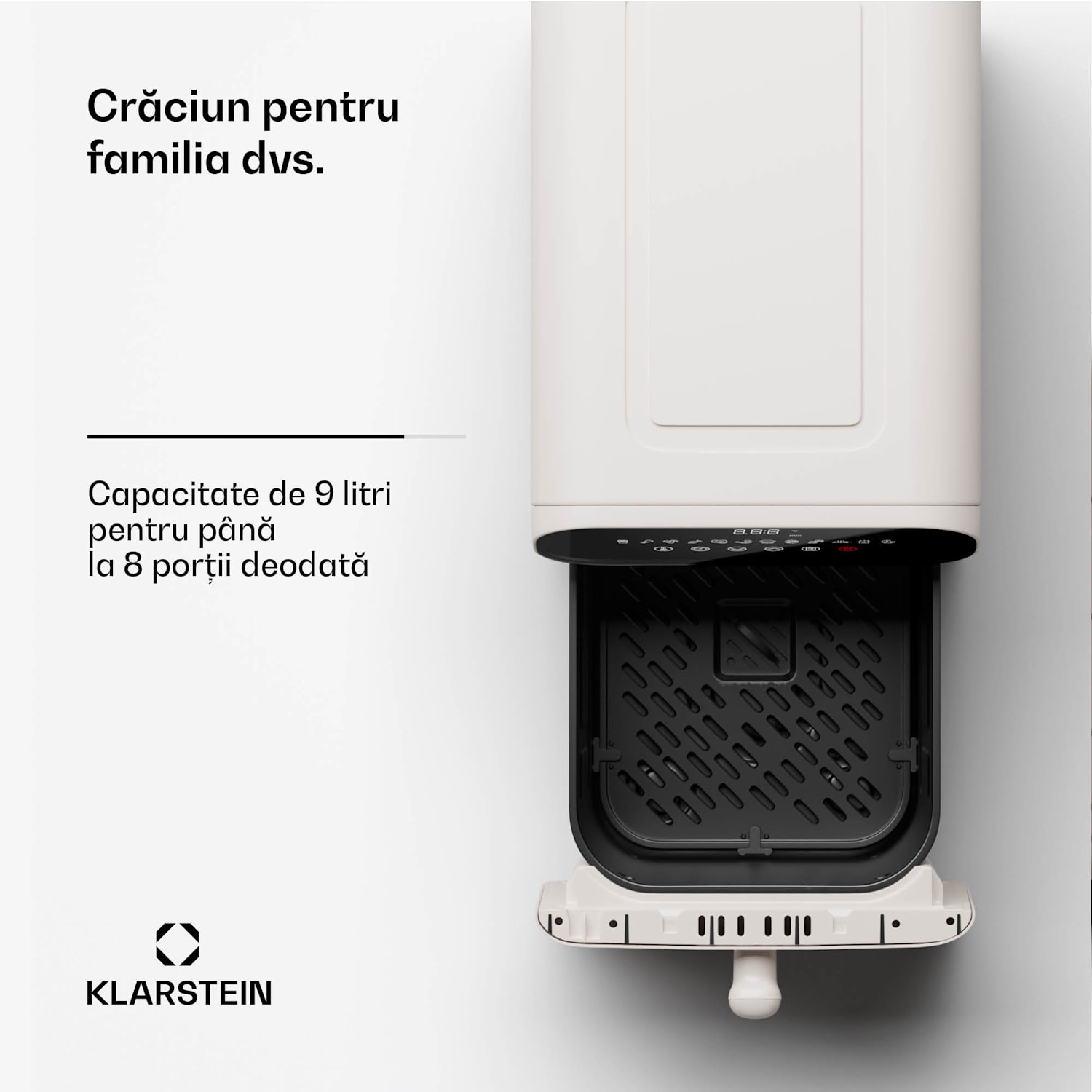 AeroCrisp 9 Digital, friteuză cu aer cald, 1900 W, 9 litri, 12 programe, control tactil 