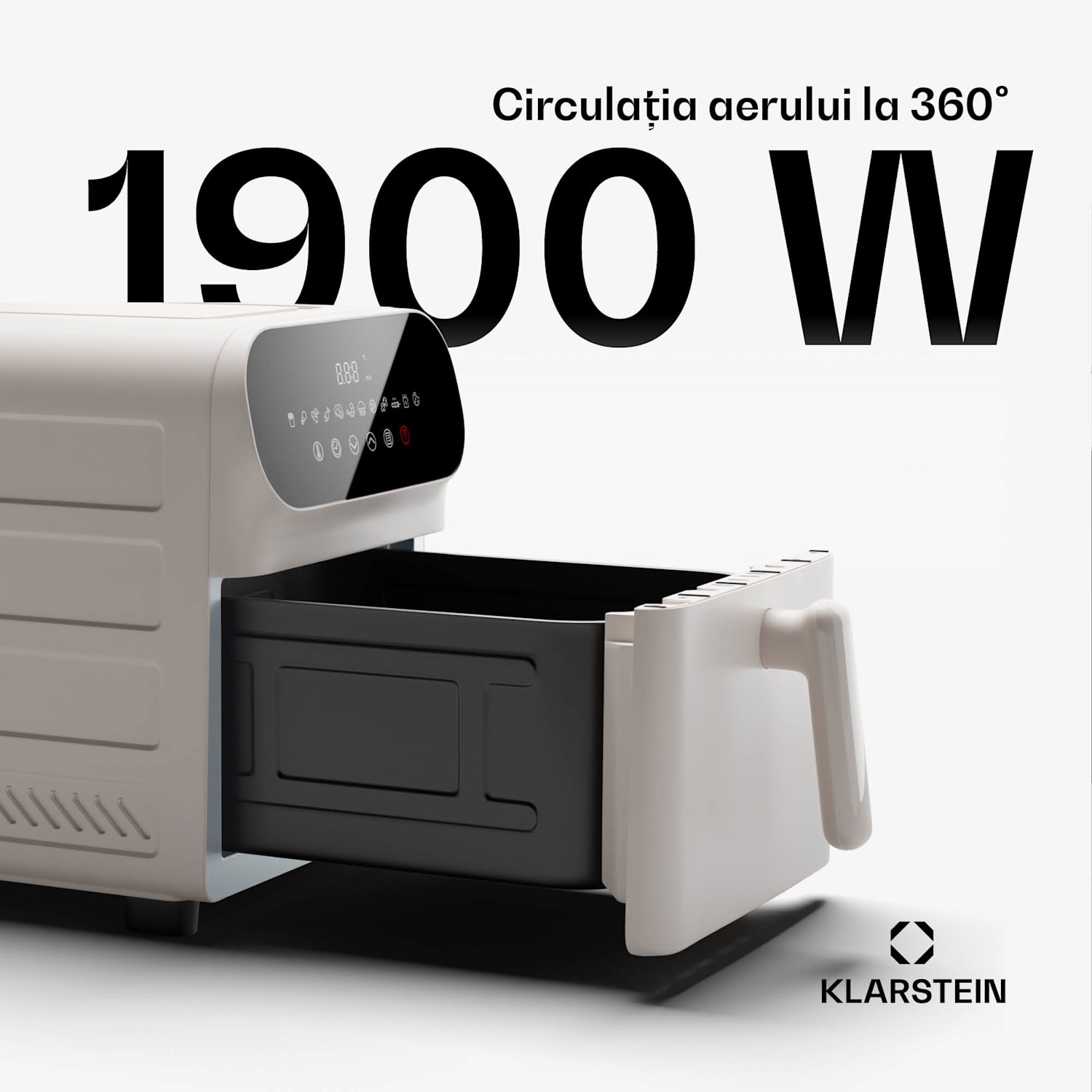 AeroCrisp 9 Digital, friteuză cu aer cald, 1900 W, 9 litri, 12 programe, control tactil 