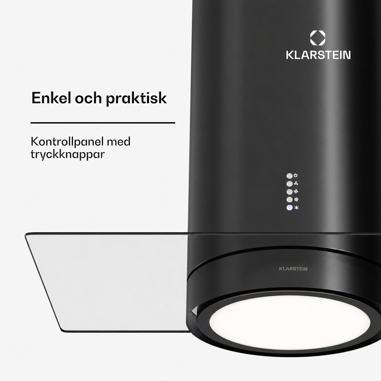Beretta Premium köksfläkt för köksöar med app frånluft/cirkulationsluft 544 m³/h LED aktivt kolfilter 90 cm | Svart