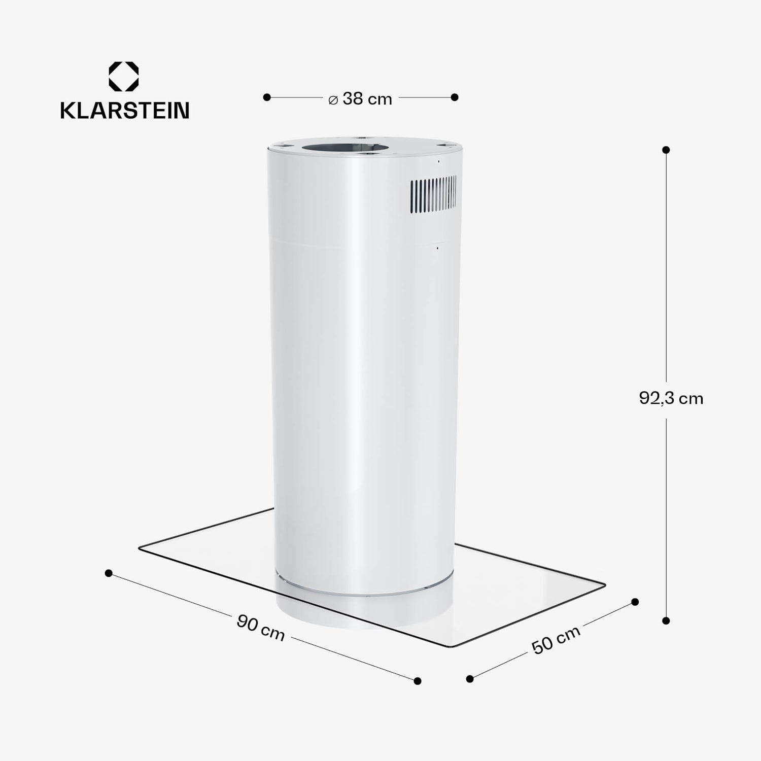 Beretta Premium Smart , островен аспиратор, 544 м³/ч, уред, аспирация/рециркулация, LED, филтър с активен въглен Бял