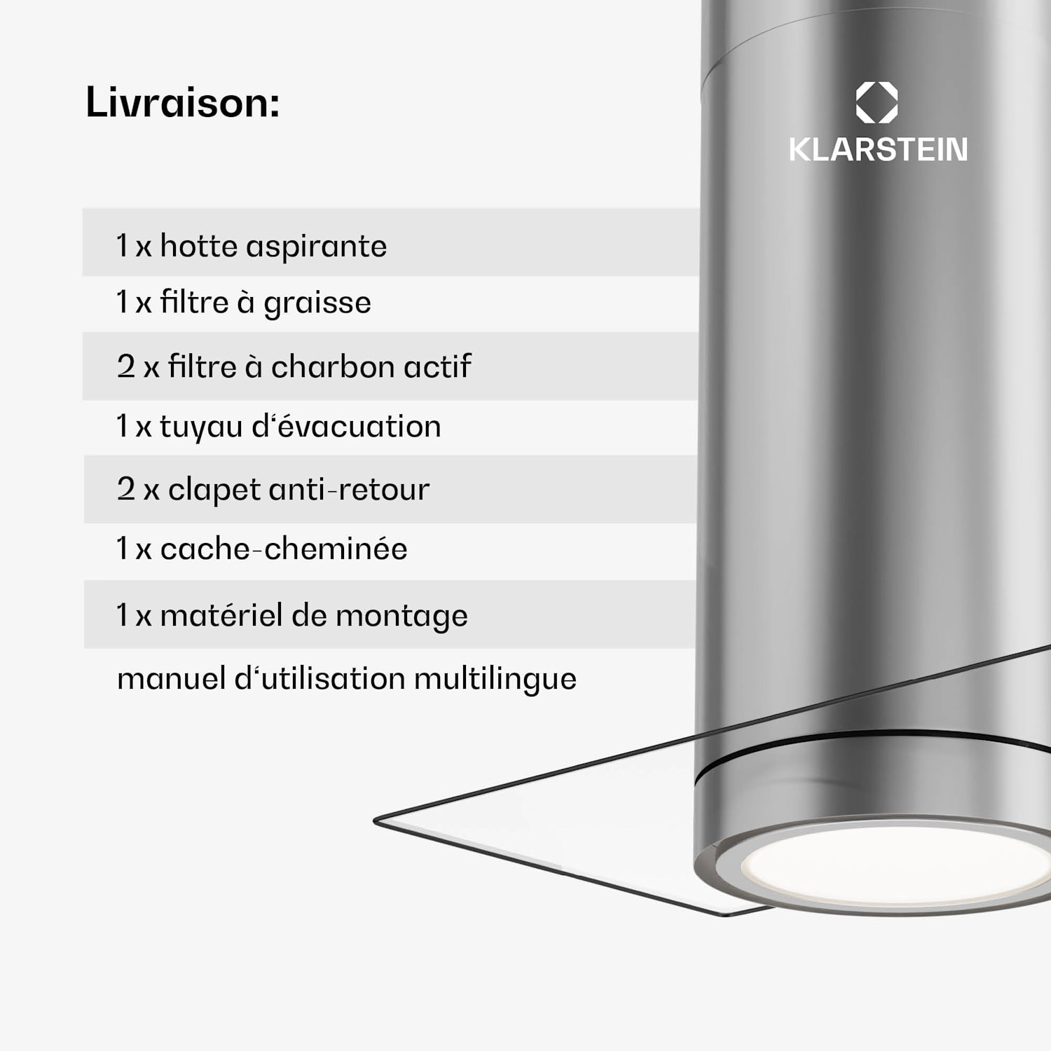 Beretta Premium eilandafzuigkap app afzuig-/recirculatiesysteem 544 m³/h led actief koolfilter Roestvrij Staal