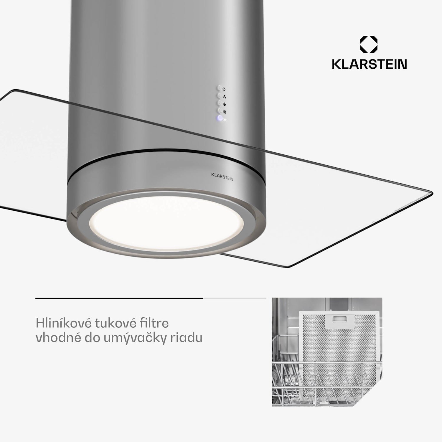 Beretta Premium Smart, ostrovčekový digestor, 544 m³/h, aplikácia, odsávanie/recirkulácia vzduchu, LED, filter s aktívnym uhlím Nehrdzavejúca oceľ