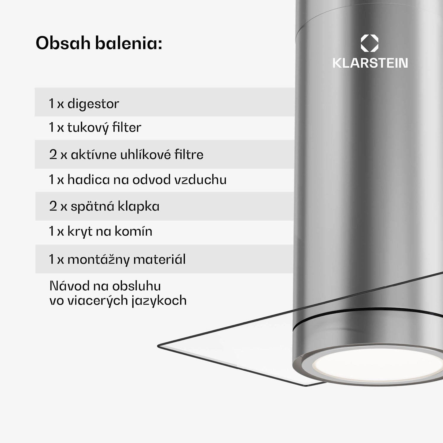 Beretta Premium Smart, ostrovčekový digestor, 544 m³/h, aplikácia, odsávanie/recirkulácia vzduchu, LED, filter s aktívnym uhlím Nehrdzavejúca oceľ