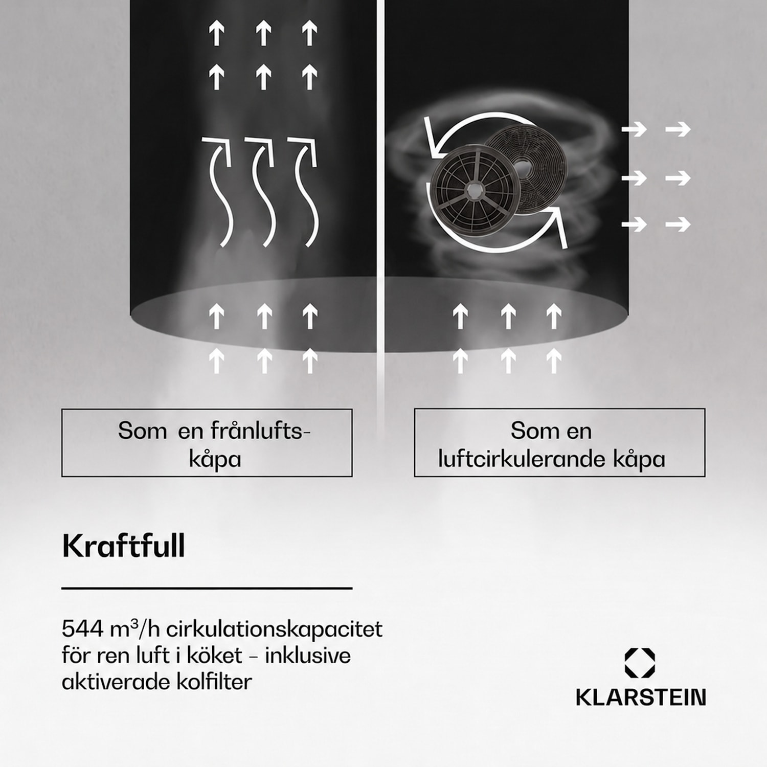 Beretta Premium köksfläkt för köksöar med app frånluft/cirkulationsluft 544 m³/h LED aktivt kolfilter 90 cm | Silver