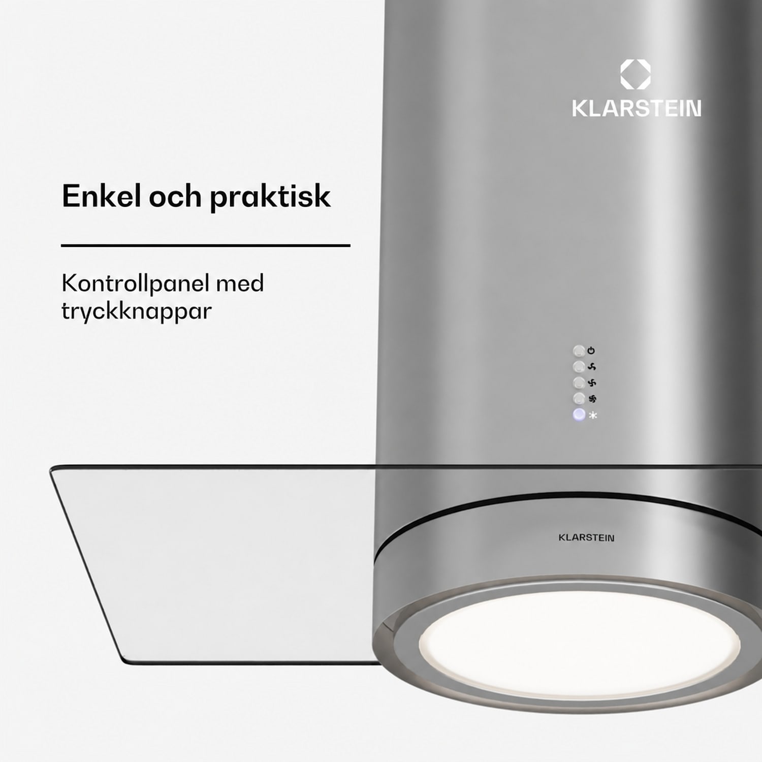 Beretta Premium köksfläkt för köksöar med app frånluft/cirkulationsluft 544 m³/h LED aktivt kolfilter 90 cm | Silver