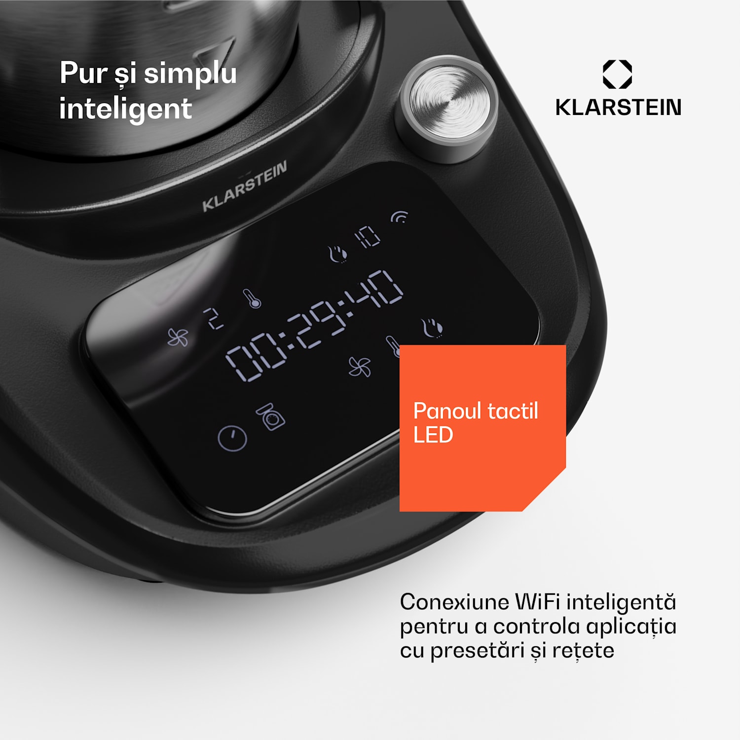 Aria Smart, robot de bucătărie, 1700 W, 3,3 l, control prin aplicație, accesoriu pentru abur 