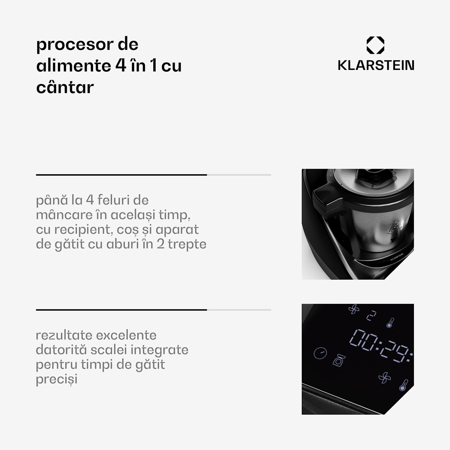 Aria Smart, robot de bucătărie, 1700 W, 3,3 l, control prin aplicație, accesoriu pentru abur 