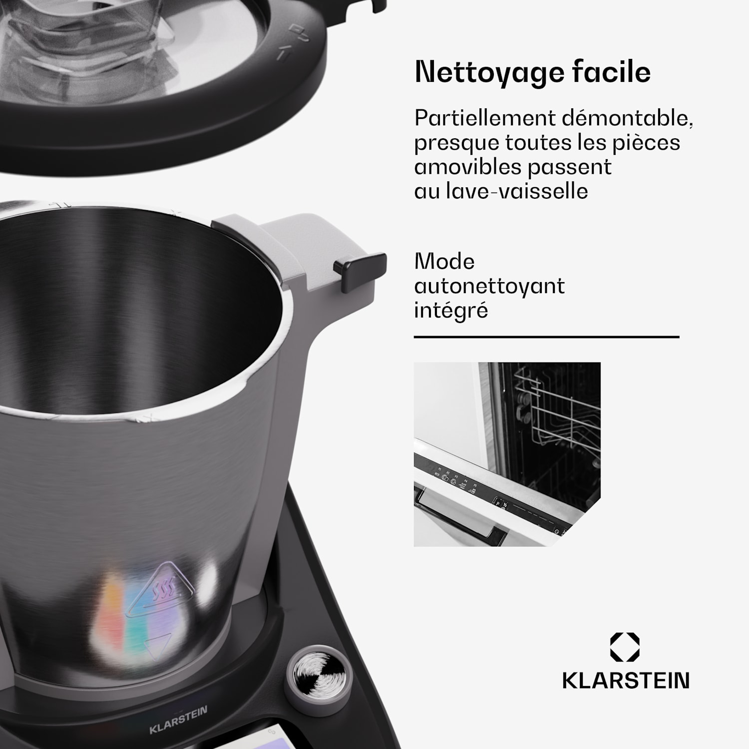 Aria Select robot culinaire 1700 watts 4,7 L contrôle par application accessoire vapeur écran TFT 5" 