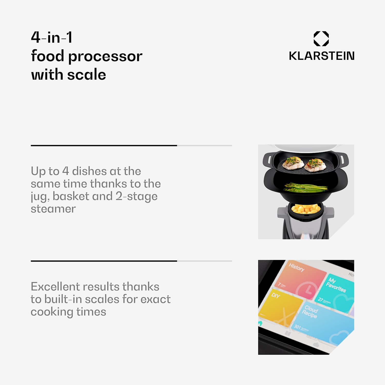 Aria Select Smart, kuhinjski robot, 1700 W, 4,7 l, upravljanje z aplikacijo, parni nastavek, 5' TFT zaslon 