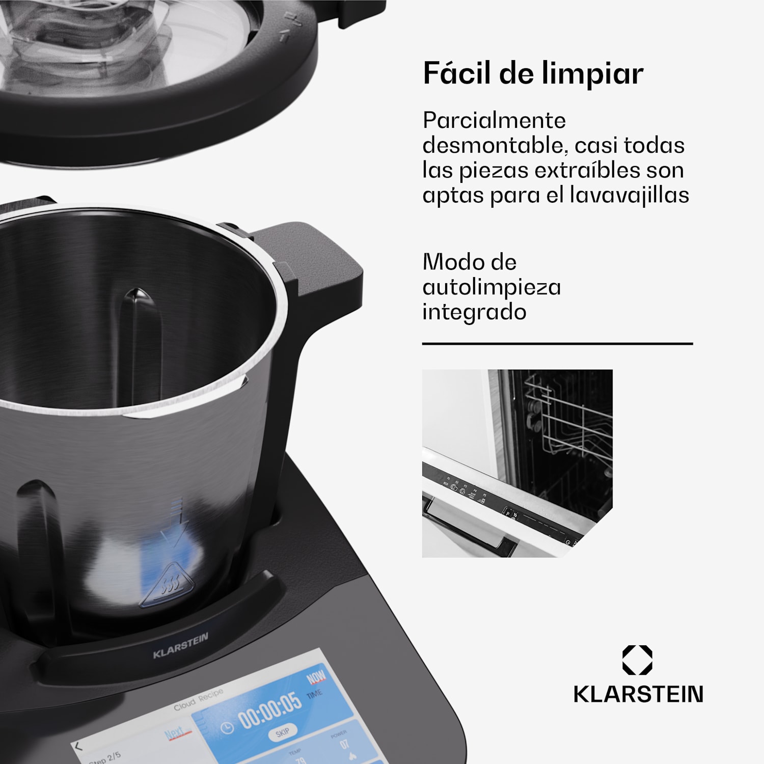 Robot de cocina Aria Grande 1700 vatios 4,7 litros control por aplicación accesorio vaporizador pantalla TFT 7' 