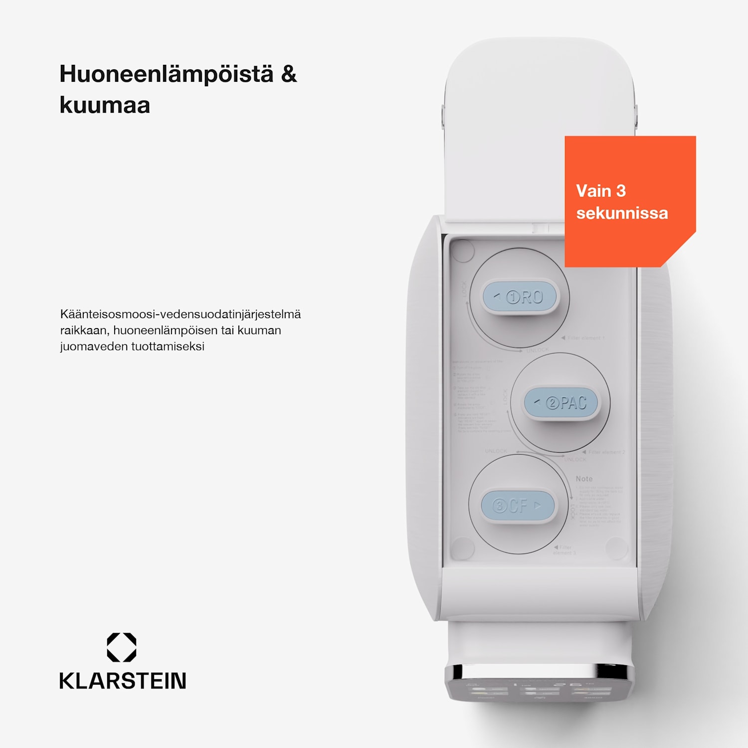 AquaLine 3L vedenpuhdistin 5-portainen suodatus 6 veden lämpötilaa 3 l tilavuus valkoinen Valkoinen