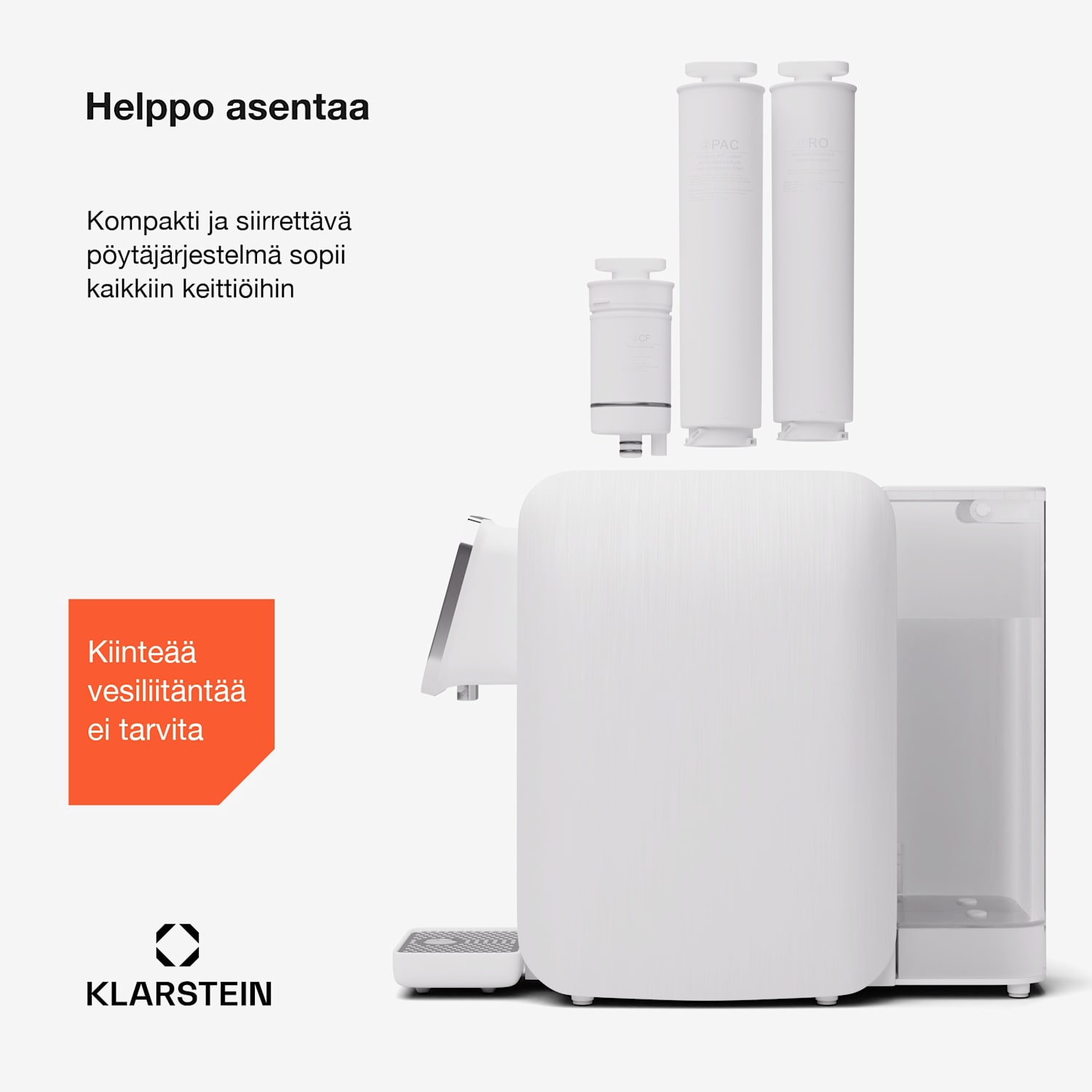 AquaLine 3L vedenpuhdistin 5-portainen suodatus 6 veden lämpötilaa 3 l tilavuus valkoinen Valkoinen