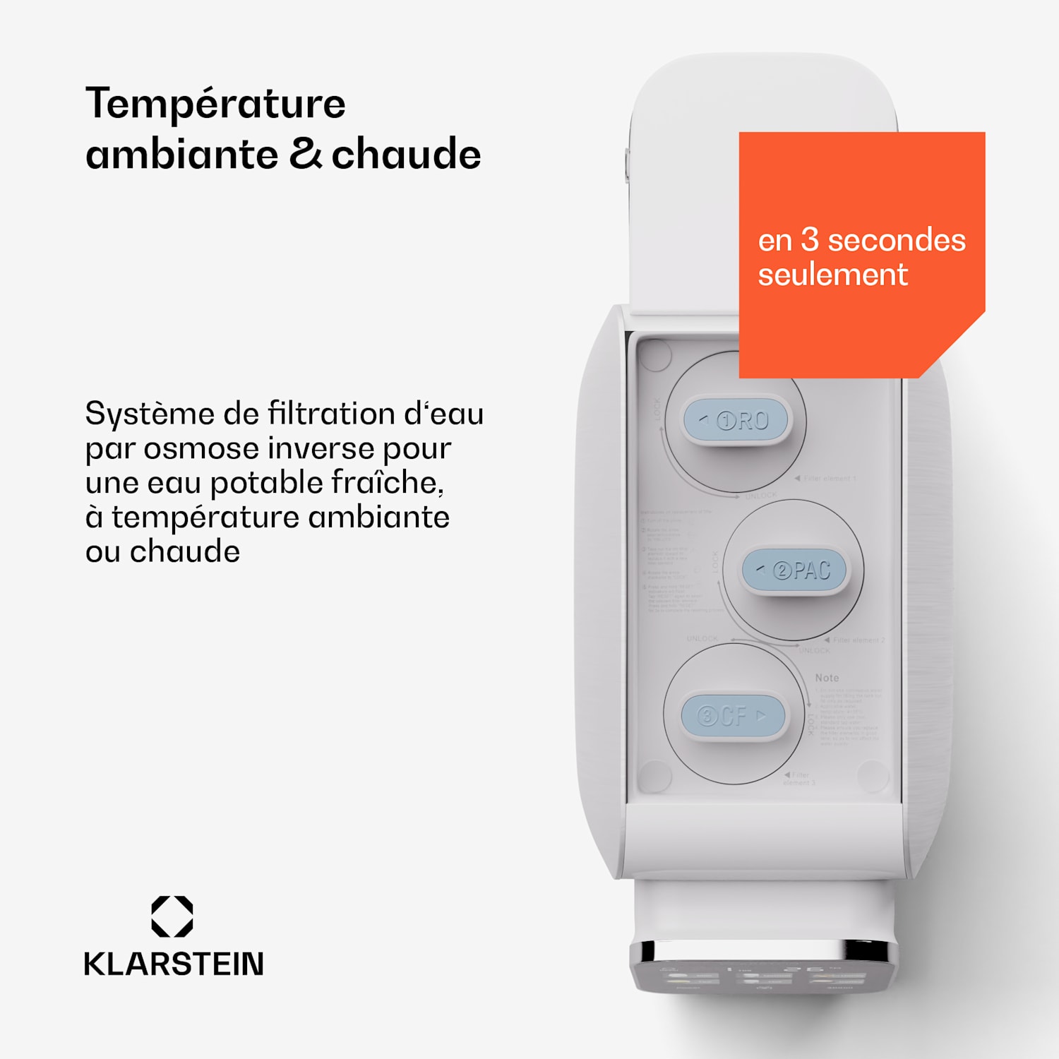 AquaLine 3L waterfilter 5 standen filtratie 6 watertemperaturen 3 L capaciteit wit Wit