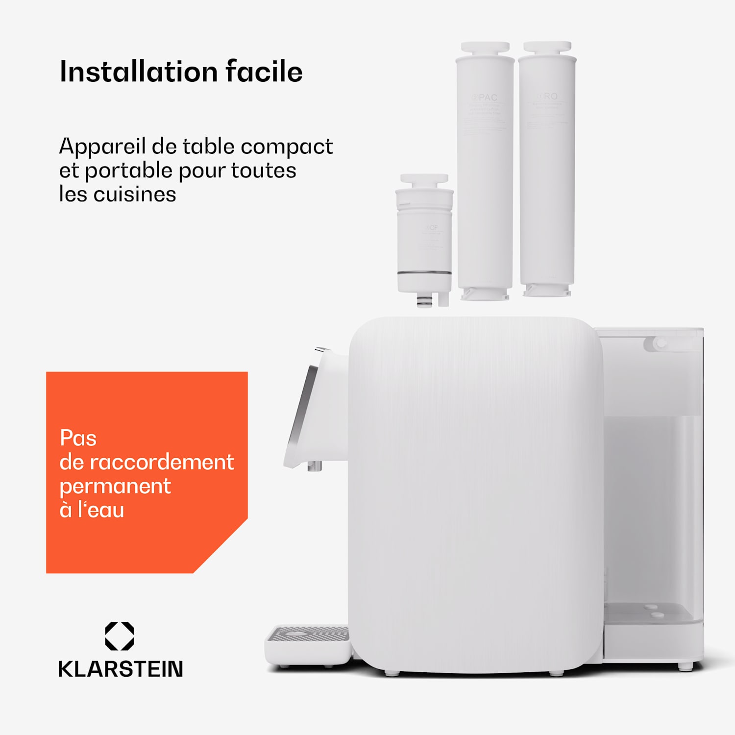 AquaLine 3L waterfilter 5 standen filtratie 6 watertemperaturen 3 L capaciteit wit Wit