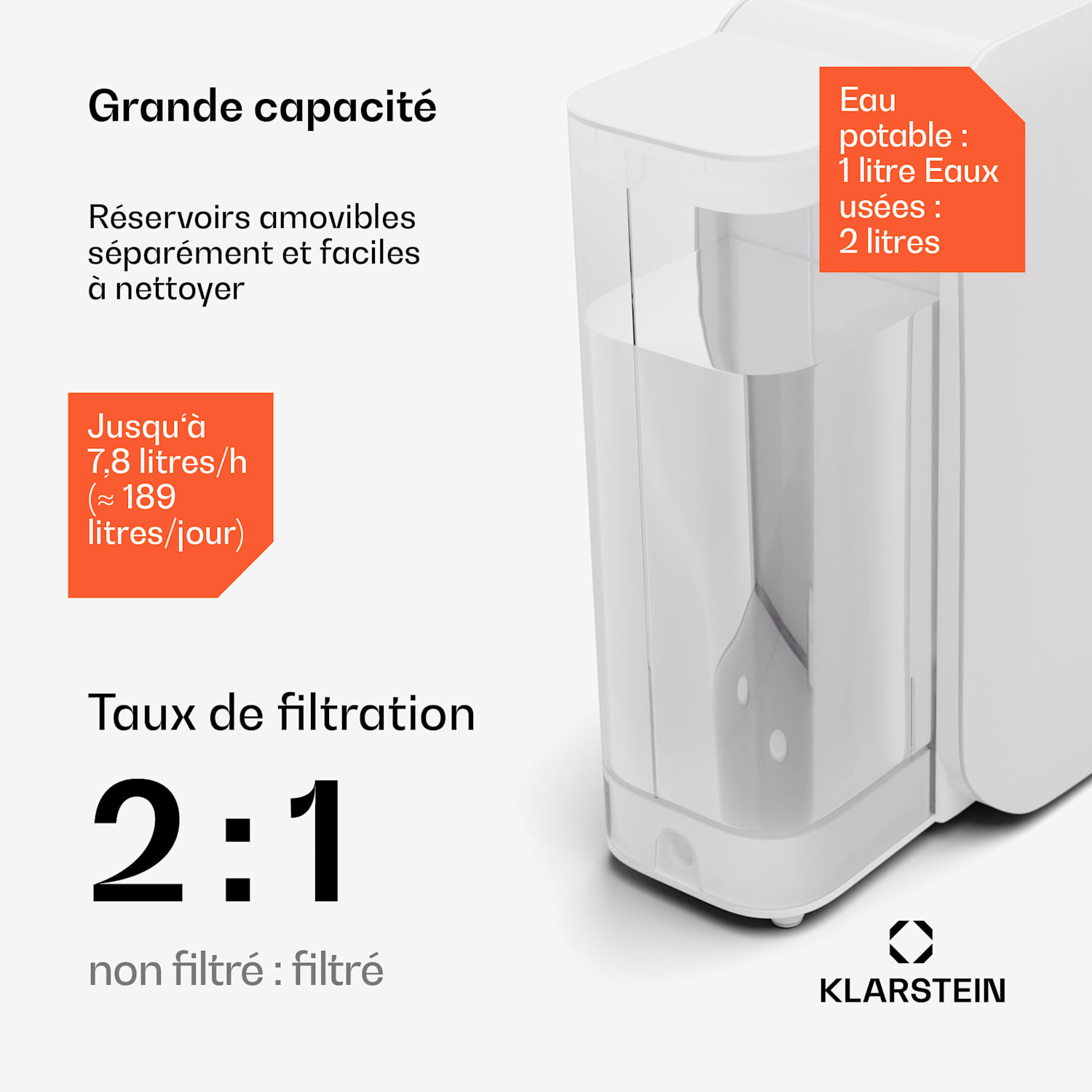 AquaLine 3L waterfilter 5 standen filtratie 6 watertemperaturen 3 L capaciteit wit Wit