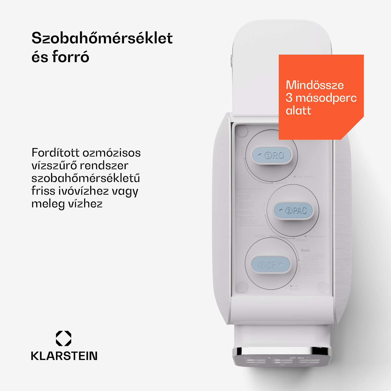 AquaLine 3L, víztisztító, 5 fokozatú szűrés, 3 l térfogat, 6 vízhőmérséklet, fehér Fehér