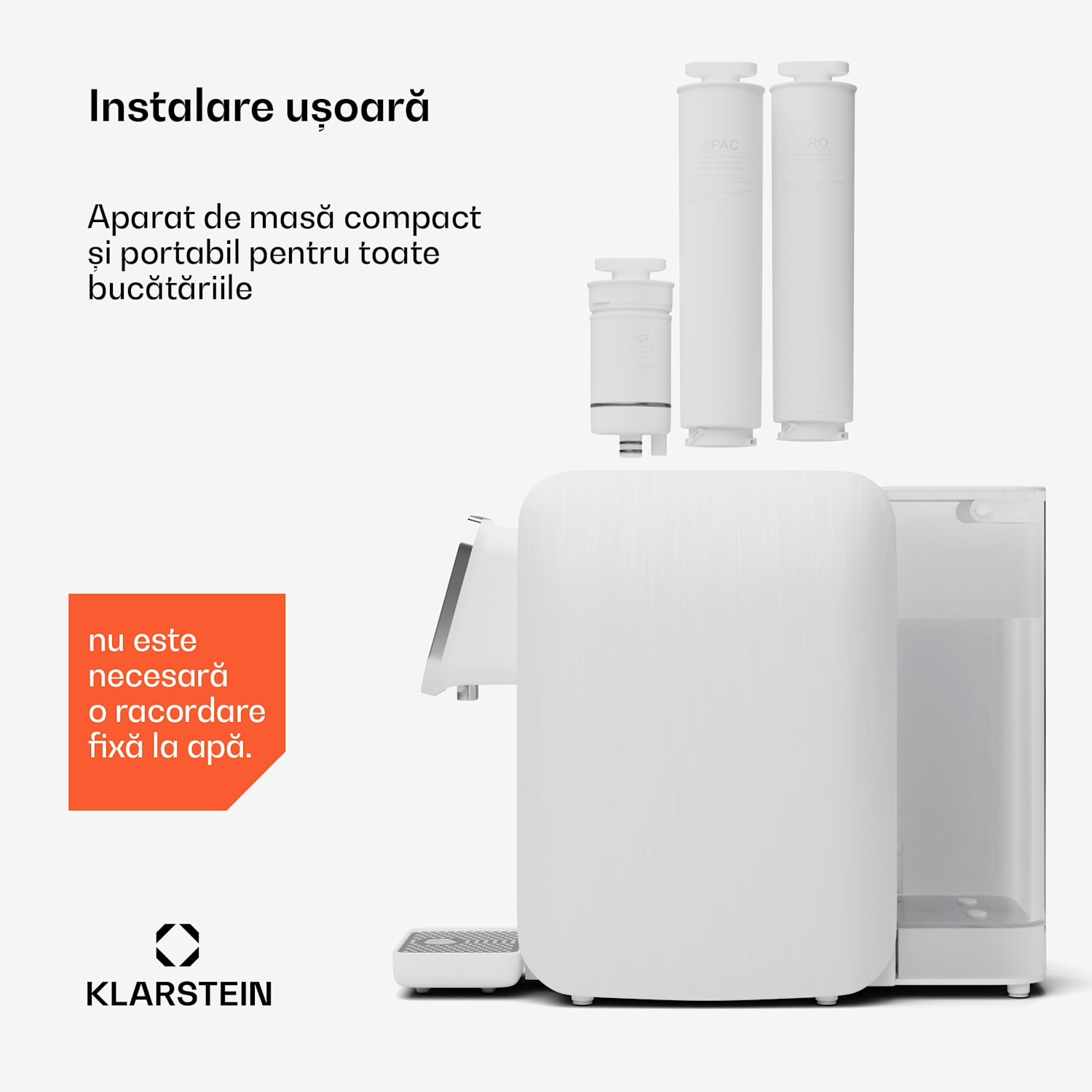 AquaLine 3L, purificator de apă, filtrare în 5 trepte, volum 3 l, 6 temperaturi ale apei, alb Alb