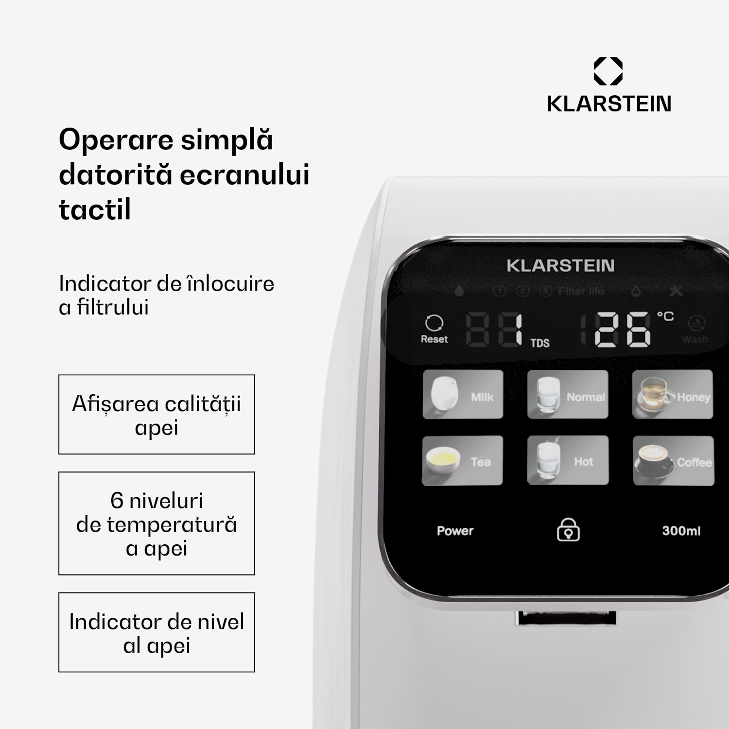 AquaLine 3L, purificator de apă, filtrare în 5 trepte, volum 3 l, 6 temperaturi ale apei, alb Alb