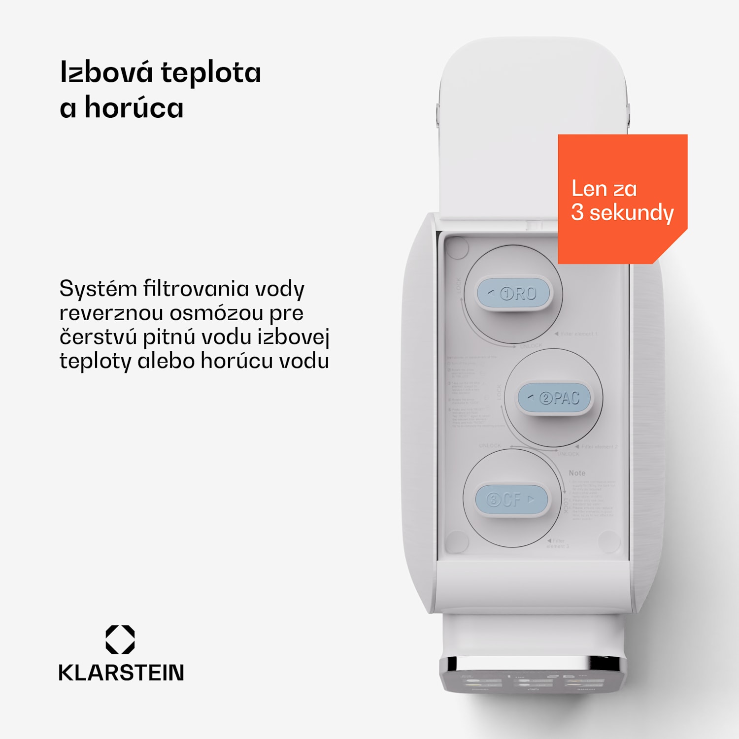 AquaLine 3L, čistička vody, 5-stupňová filtrácia, objem 3 l, 6 teplôt vody, biela Biela