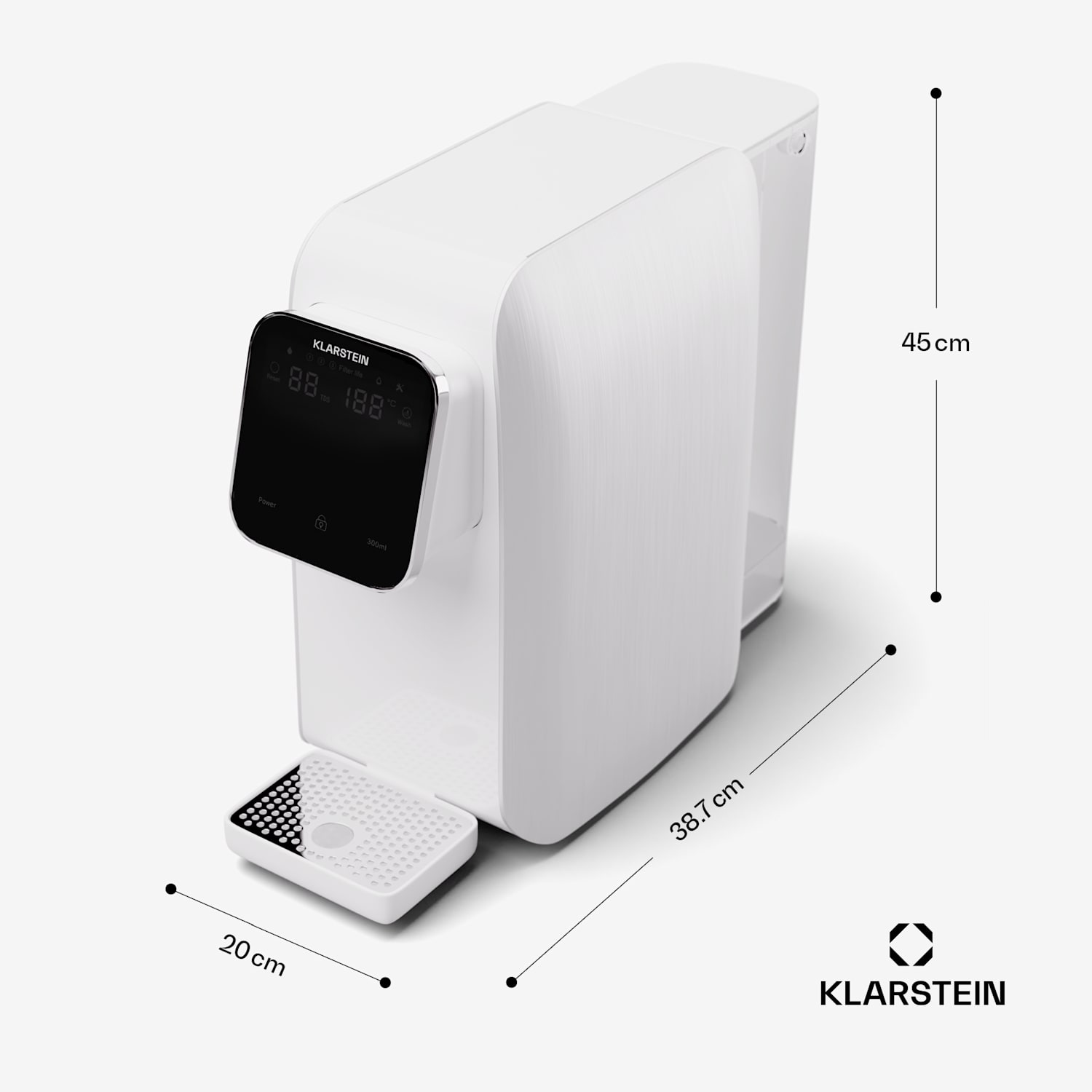 AquaLine 3L, čistička vody, 5stupňová filtrace, objem 3 l, 6 různých stupňů teplot vody, bílá barva 