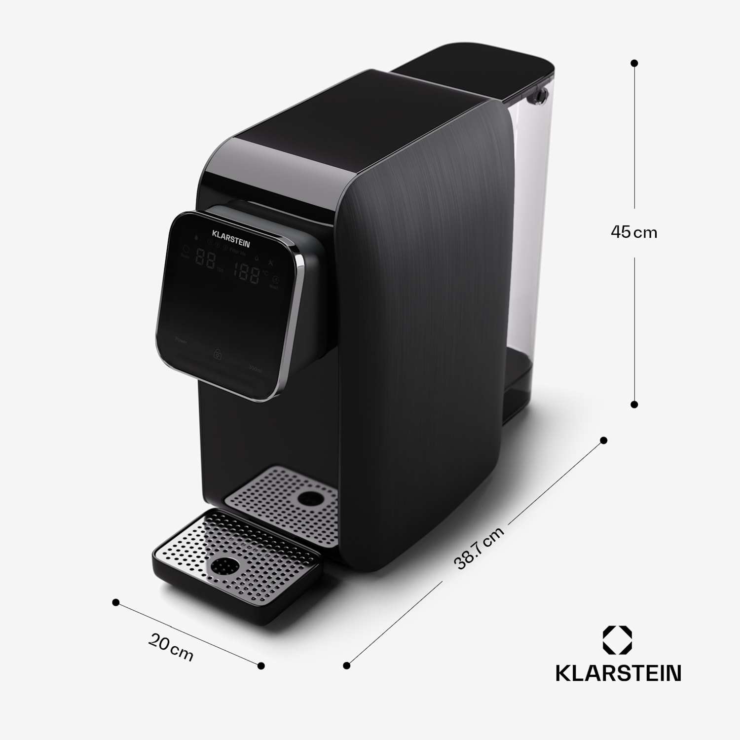 AquaLine 3L -vedenpuhdistin 5-portainen suodatus 6 veden lämpötilaa 3 l tilavuus musta Musta