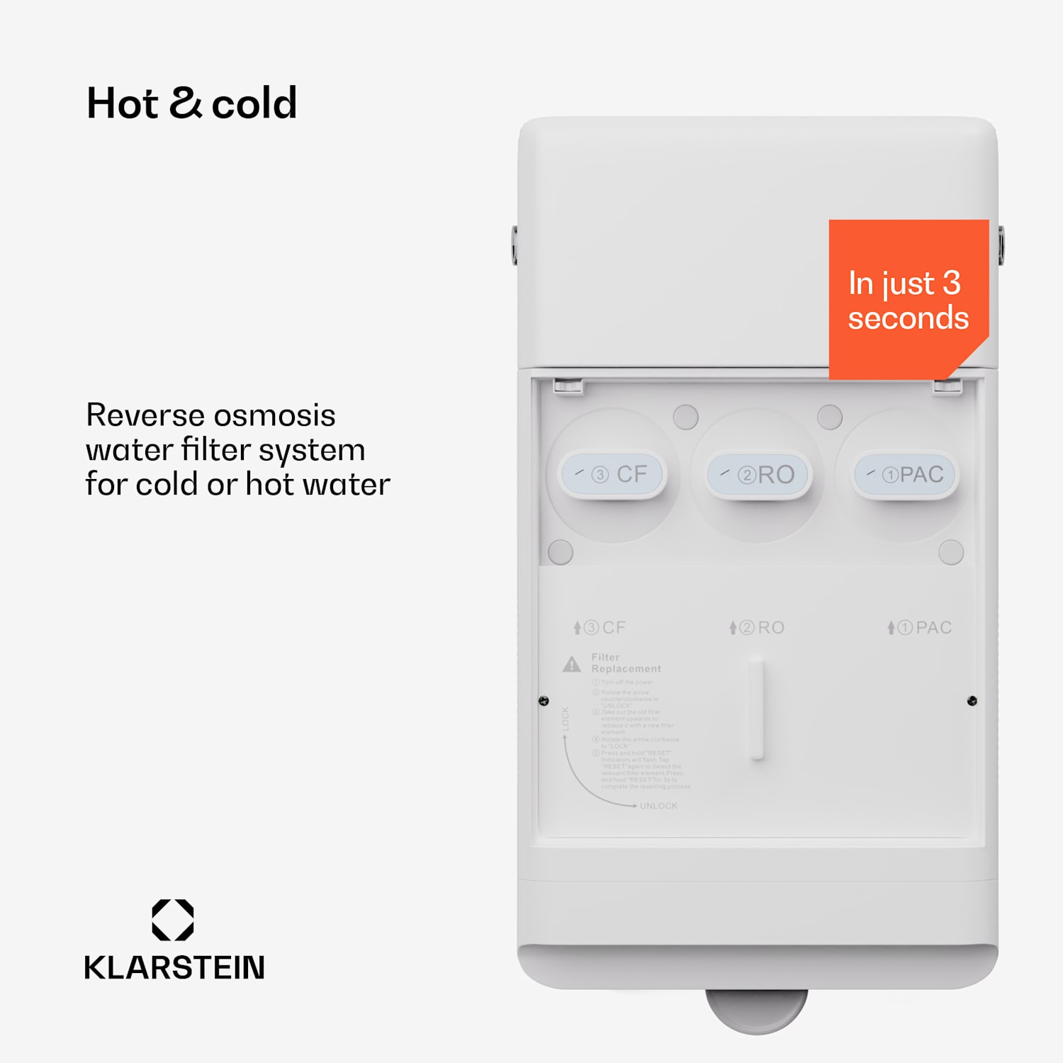 AquaLine 6L Purificateur d'eau Filtration 5 étapes écran tactile HD 6 températures d'eau Capacité 6 L Enrichissement en hydrogène blanc Blanc