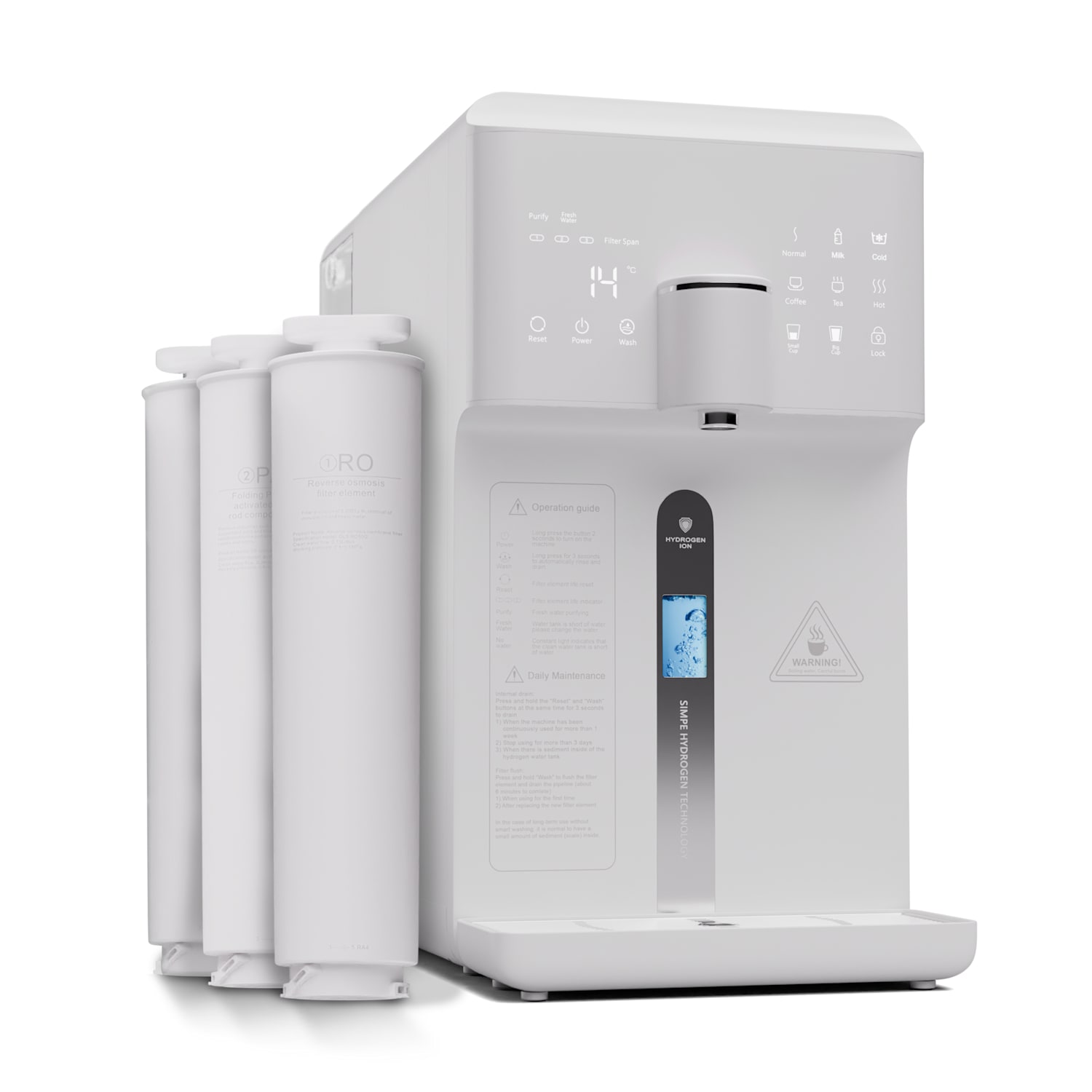 AquaLine 6L Purificador de agua Filtrado de 5 etapas 6 temperaturas del agua Capacidad de 6 litros Blanco Blanco