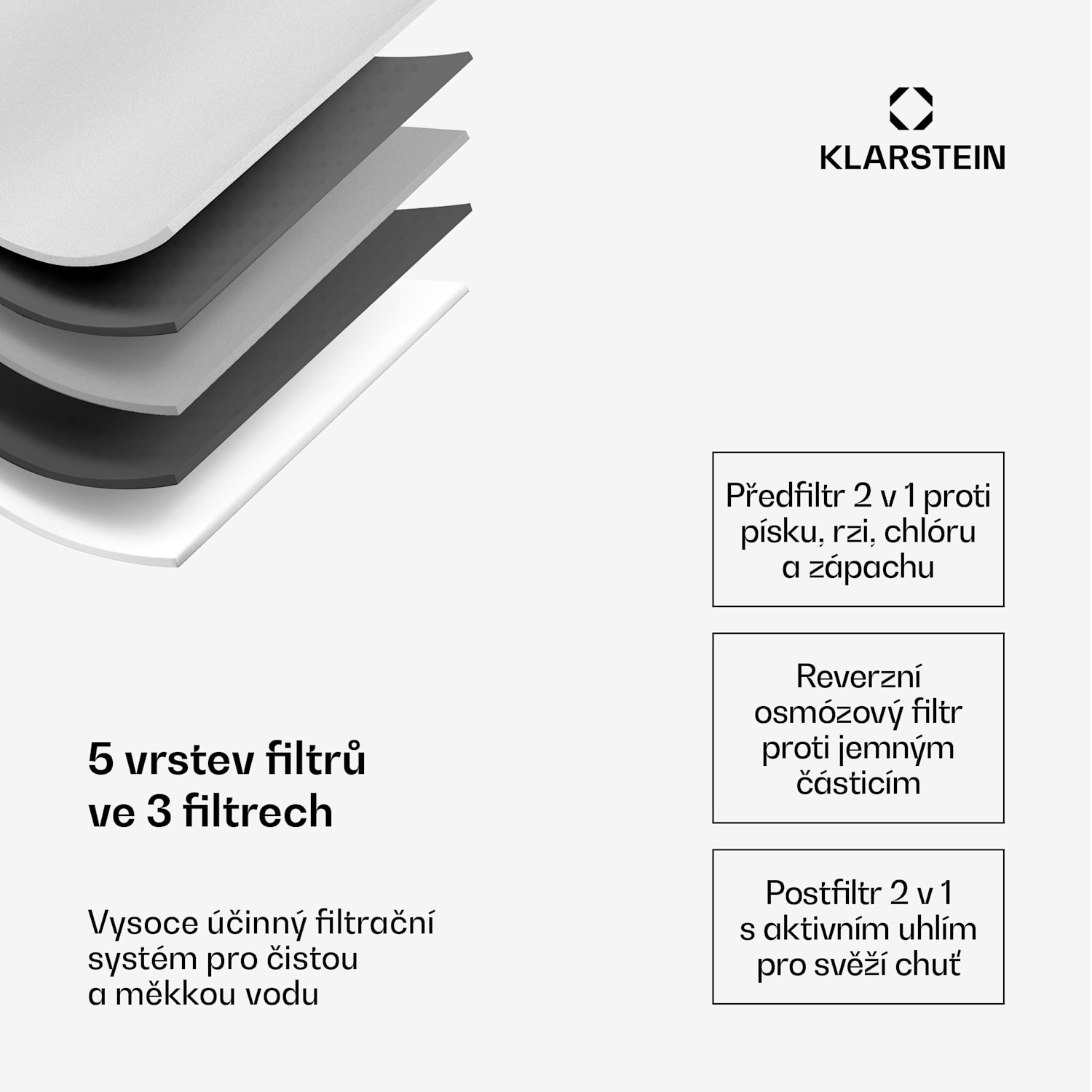 AquaLine 6L, čistička vody, 5stupňová filtrace, objem 6 l, HD dotykový displej, 6 teplot vody, černá Černá