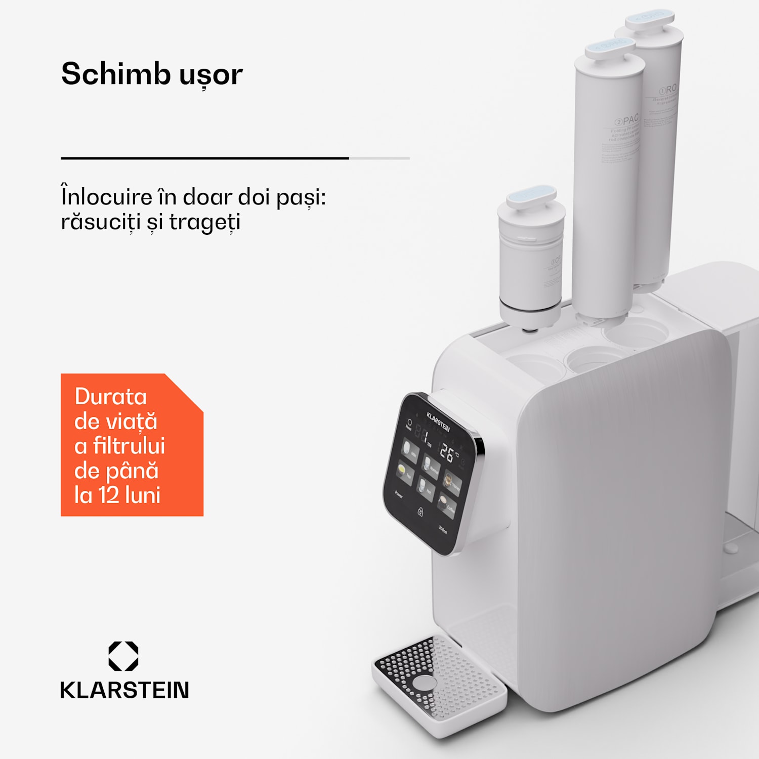 AquaLine PAC, sistem de filtrare 2 în 1, tratare a apei, filtru de sedimente și carbon activat 