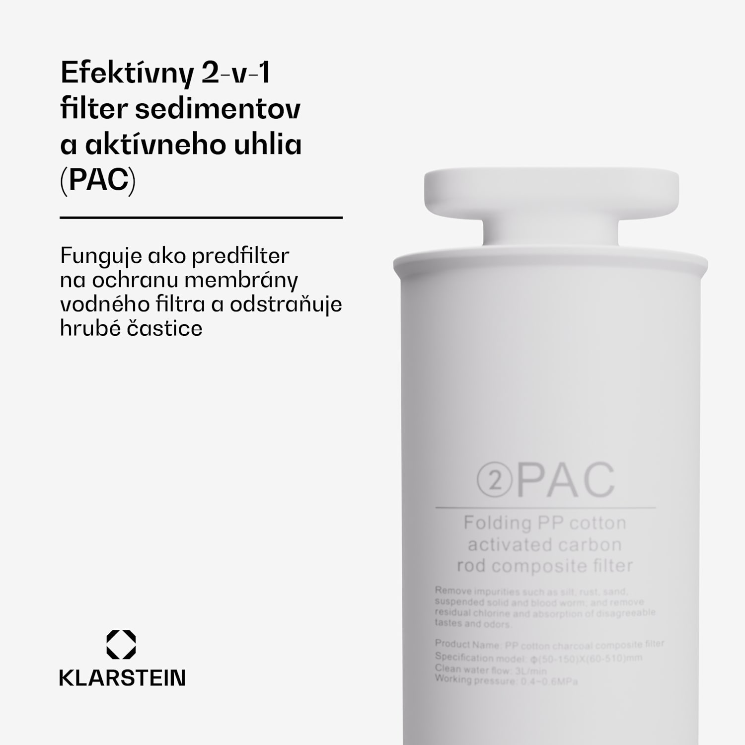 AquaLine PAC, filtračný systém 2 v 1, úprava vody, sediment a filter s aktívnym uhlím 