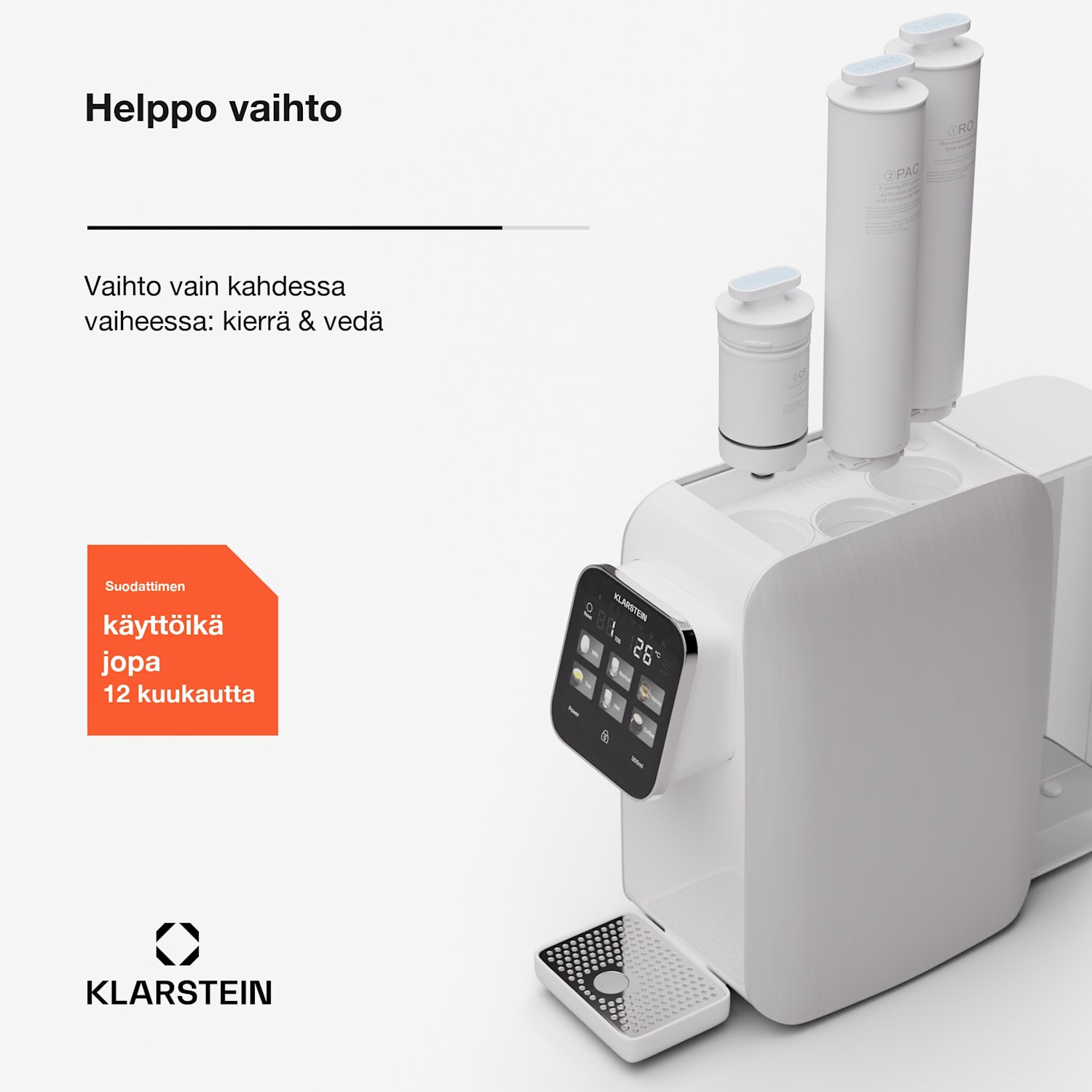 AquaLine CF suodatin 2 in 1 suodatusjärjestelmä vedenpuhdistus hiilisuodatin 