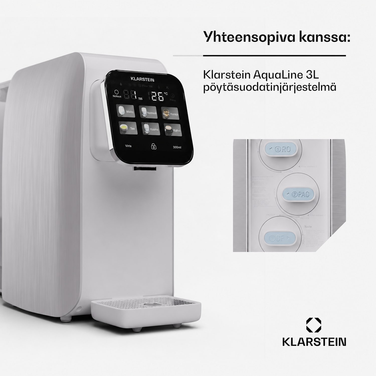AquaLine CF suodatin 2 in 1 suodatusjärjestelmä vedenpuhdistus hiilisuodatin 