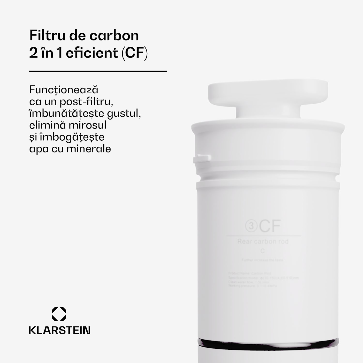 Filtru AquaLine CF, sistem de filtrare 2 in 1, tratarea apei, filtru cu carbon activ 