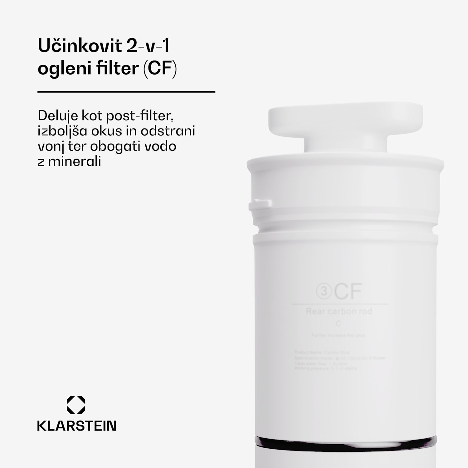 AquaLine CF, sistem za filtriranje 2 v 1, čiščenje vode, filter z aktivnim ogljem 