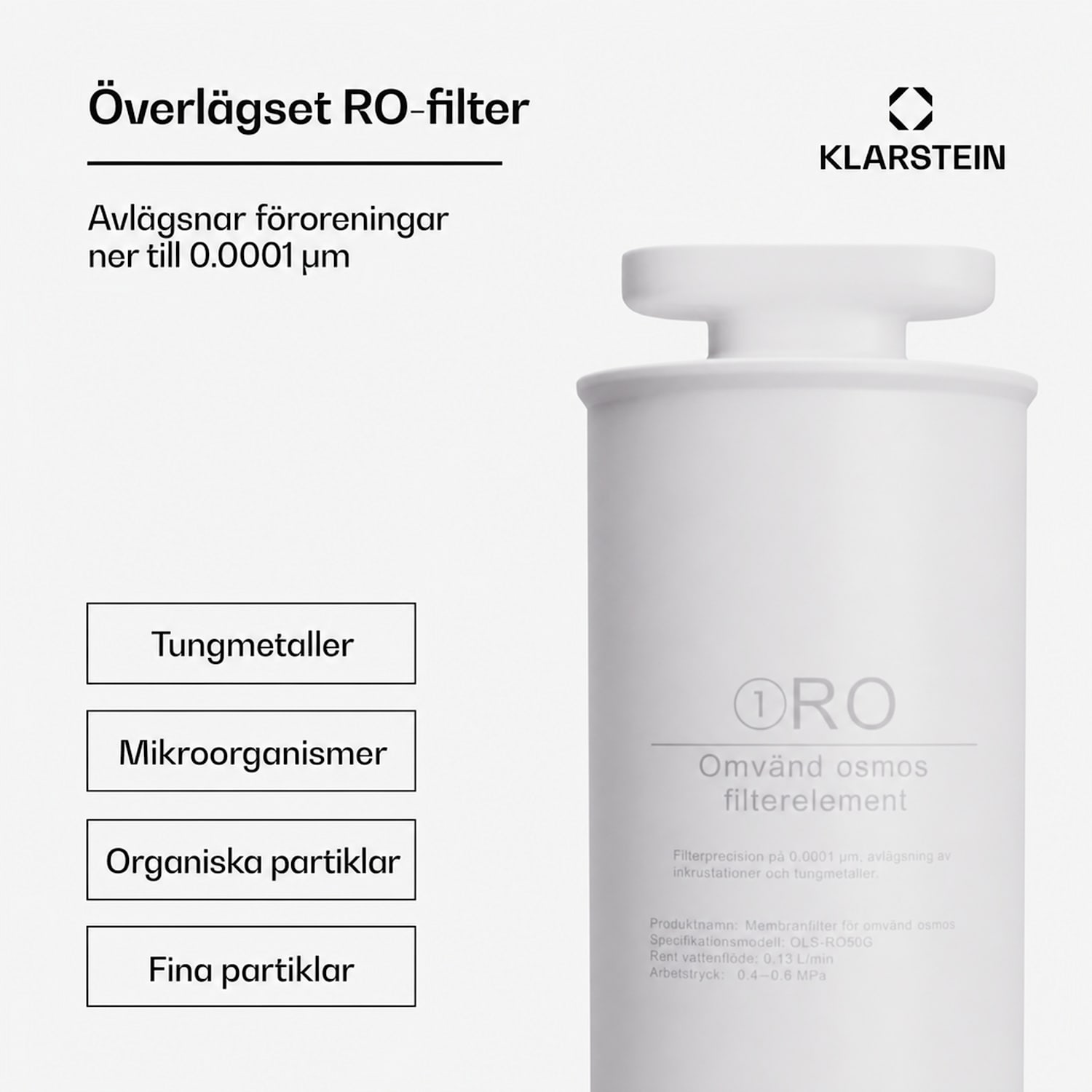 AquaLine 50G RO-filter – Membranteknik för omvänd osmos – Vattenrening 