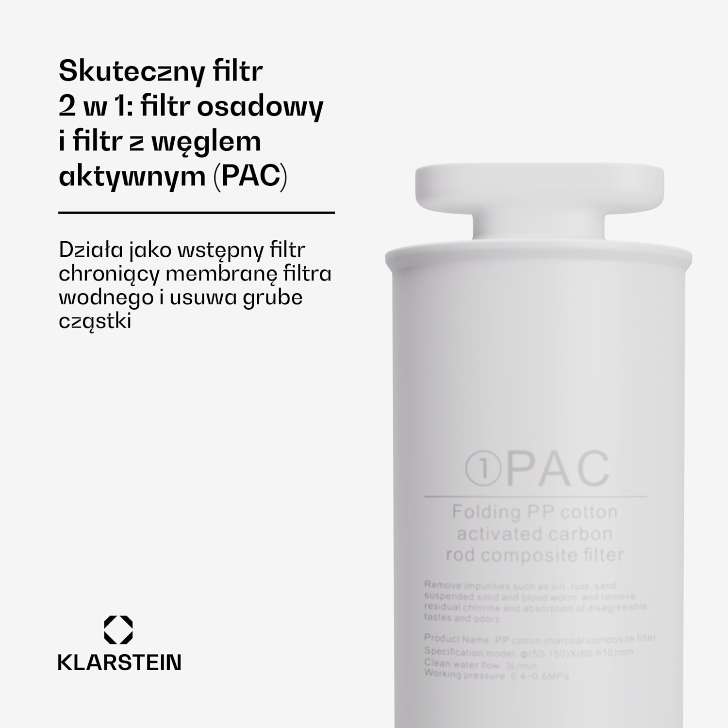 Filtr AquaFina PAC system filtracyjny 2-w-1 uzdatnianie wody filtr osadowy i z węglem aktywnym 