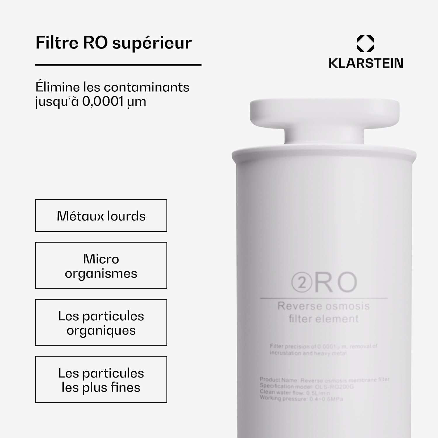 AquaLine 200G RO filtre technologie de membrane d'osmose inverse traitement de l'eau 