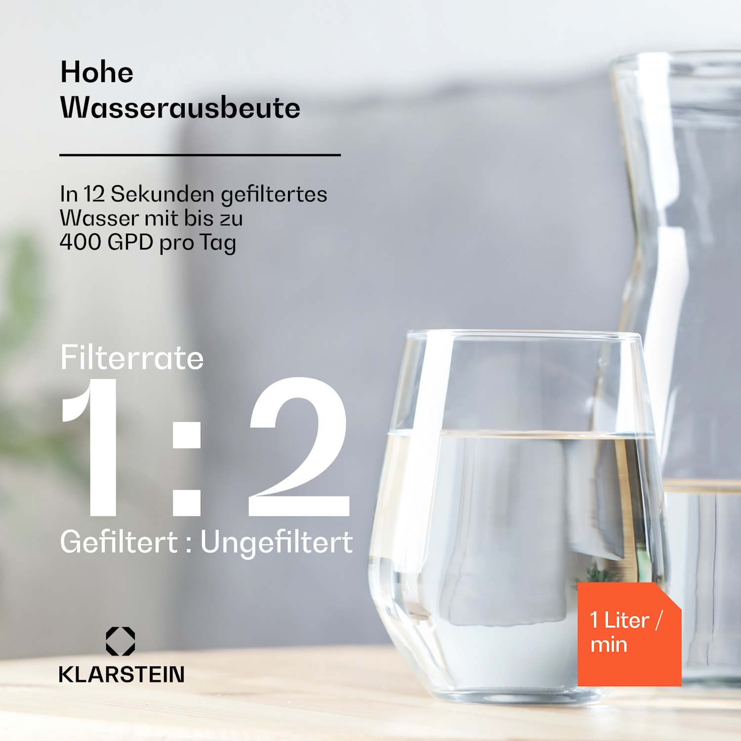PureLine 400 Wasserfiltersystem Umkehrosmose 400 GPD 1500 L/d 