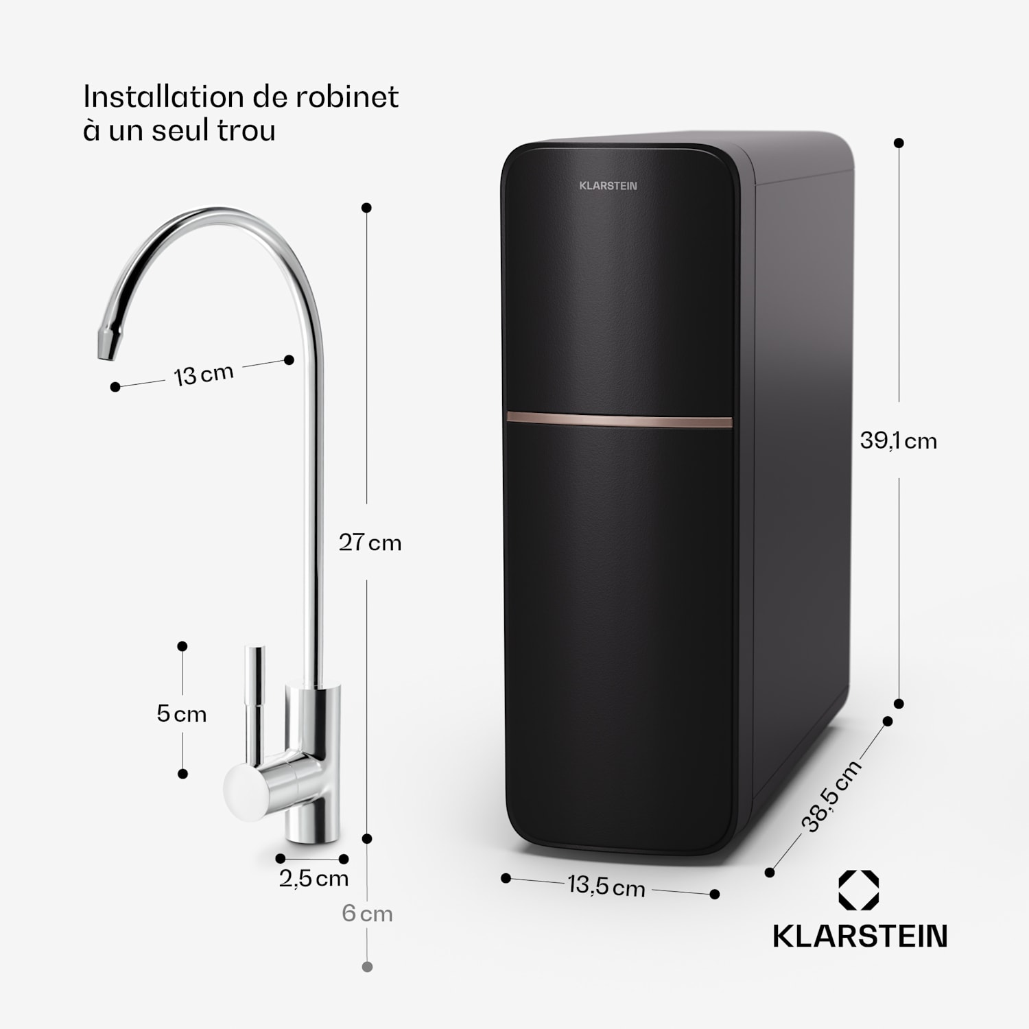 PureLine 400 waterfiltersysteem omgekeerde osmose 1500 L/d 400 GPD | Zwart