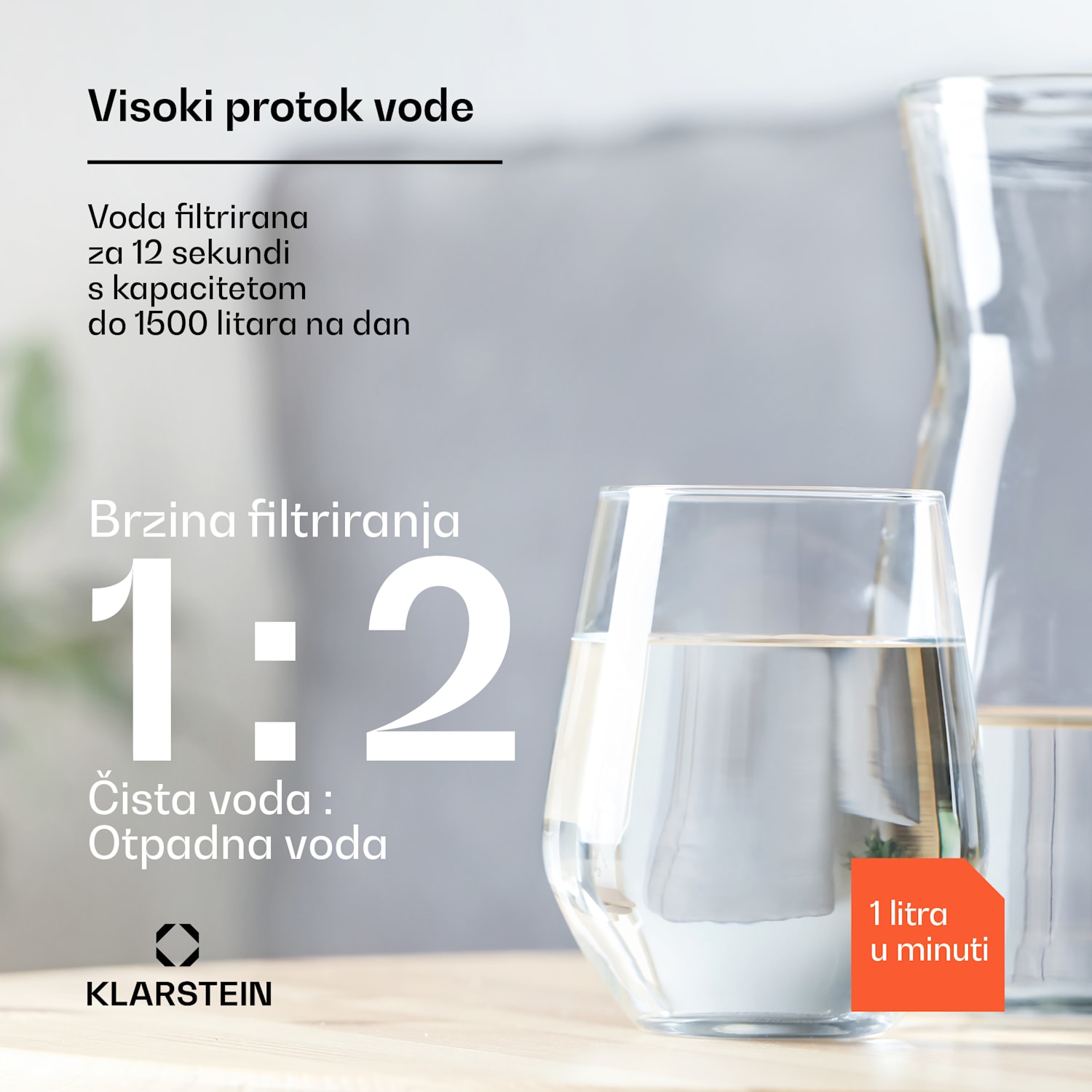 PureLine 400, sustav filtera, reverzna osmoza, 400 GPD / 1500 L/d 400 GPD | Crna