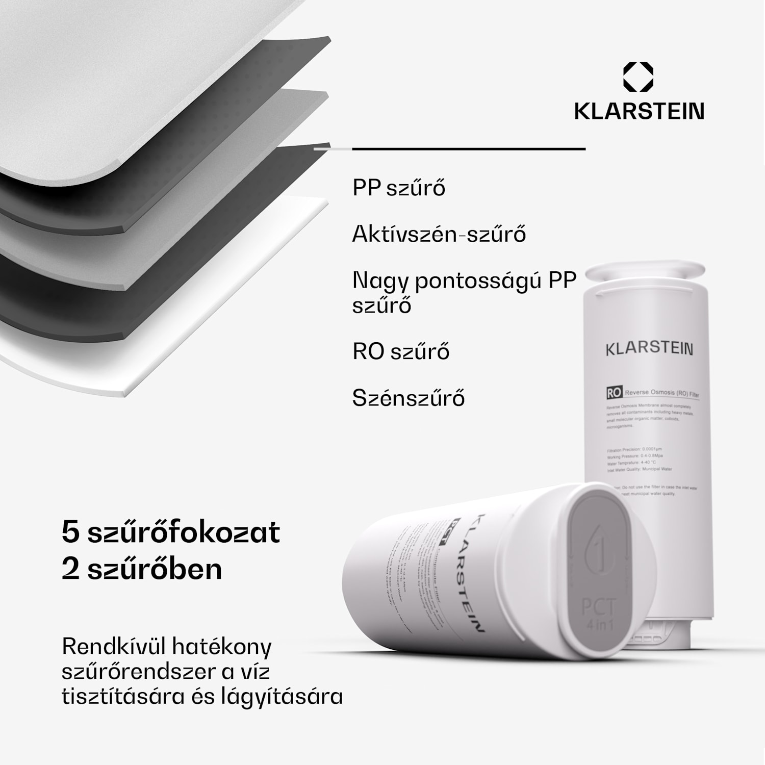 PureLine 400, szűrőrendszer, fordított ozmózis, 400 GPD / 1500 L/d 400 GPD | Fekete