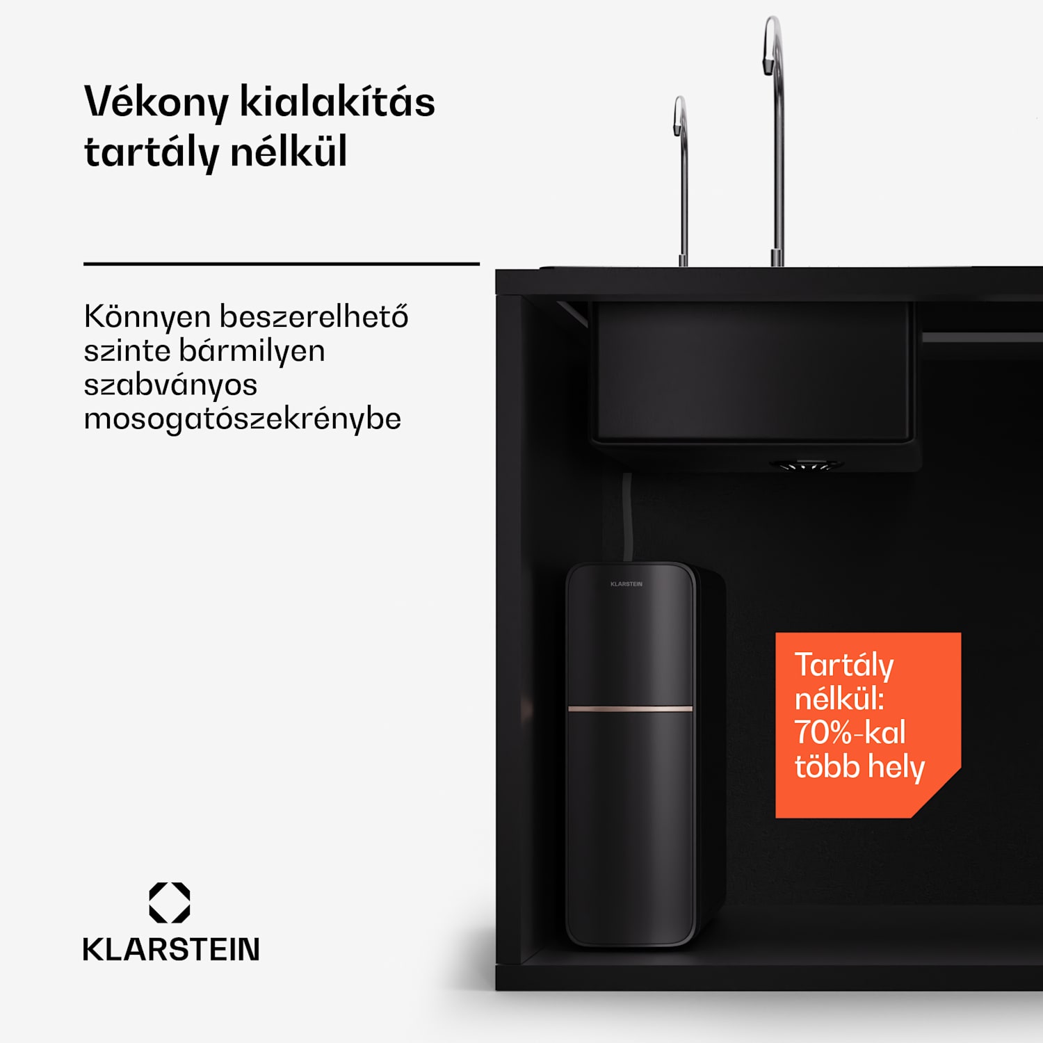 PureLine 400, szűrőrendszer, fordított ozmózis, 400 GPD / 1500 L/d 400 GPD | Fekete